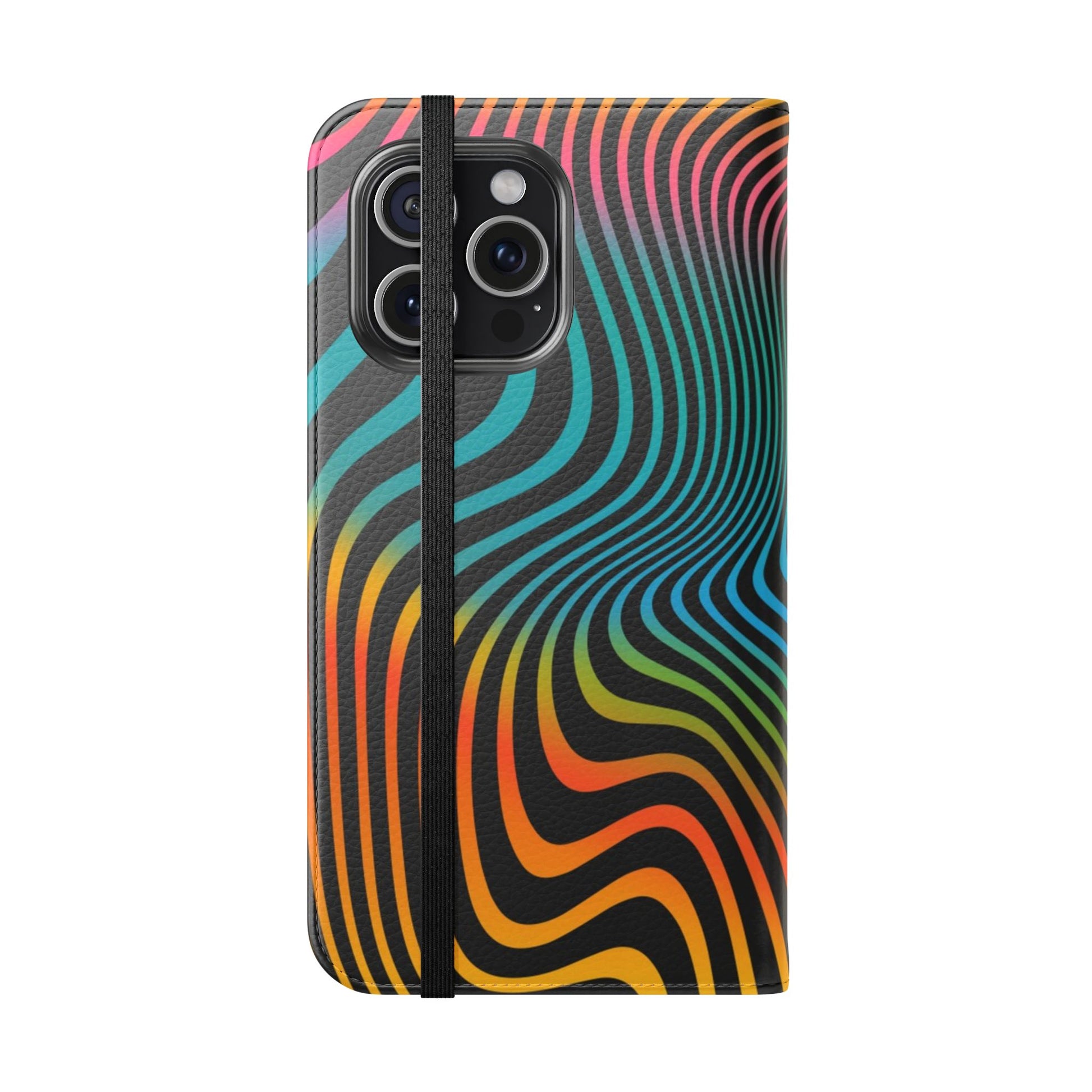 Vibrant Abstract Flip Case for Phone, Colorful Phone Wallet, Trendy Protective Cover, Unique Gift for Tech Lovers, Modern Accessories - FORMO