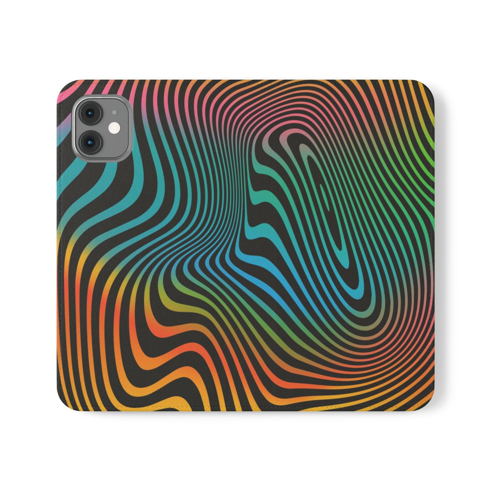 Vibrant Abstract Flip Case for Phone, Colorful Phone Wallet, Trendy Protective Cover, Unique Gift for Tech Lovers, Modern Accessories - FORMO