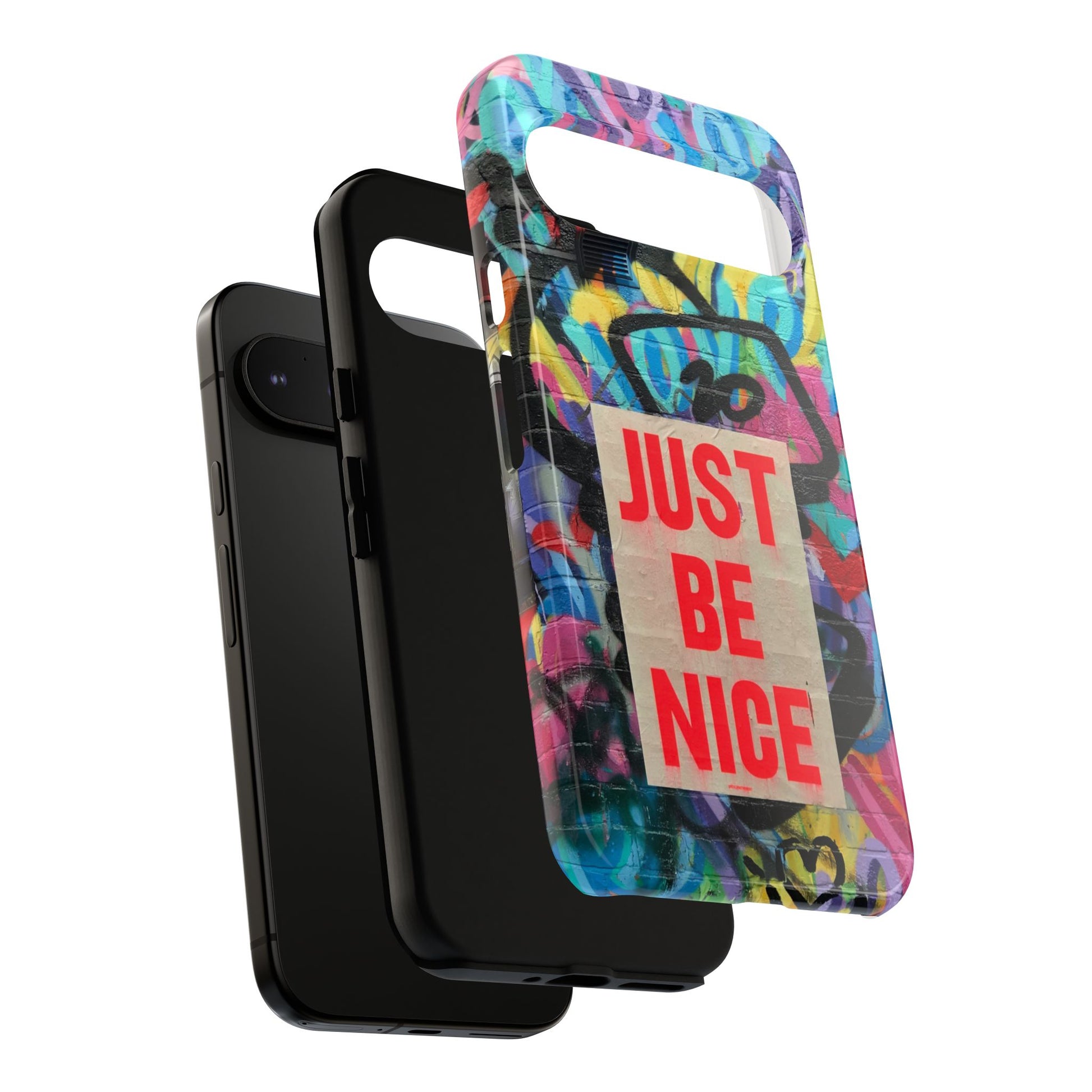 Colorful Phone Case - Just Be Nice Design, Motivational Gift, Phone Accessories, Unique Custom Case, Positive Vibe Tech Gear - FORMO