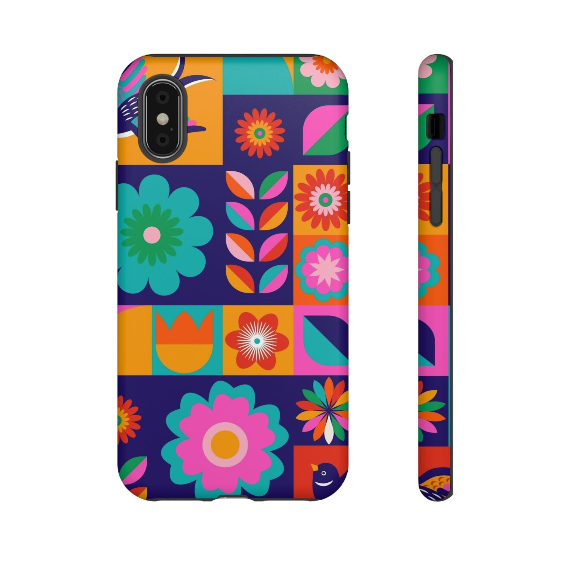 Colorful Floral Phone Case, Tough Cases for Protection, Vibrant Design Cover for Gift, Stylish Cell Phone Accessory, Fun Floral Designs - FORMO