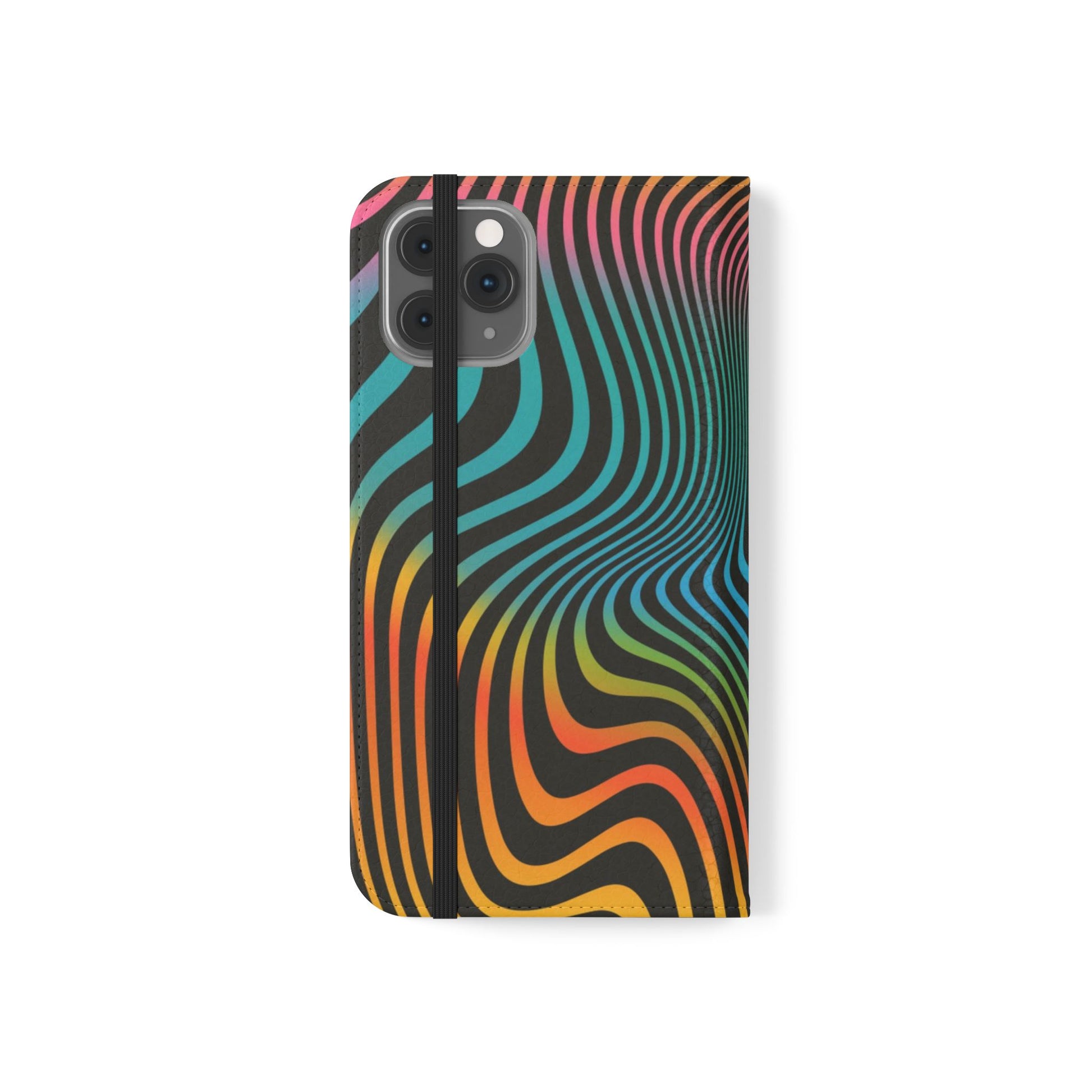 Vibrant Abstract Flip Case for Phone, Colorful Phone Wallet, Trendy Protective Cover, Unique Gift for Tech Lovers, Modern Accessories - FORMO