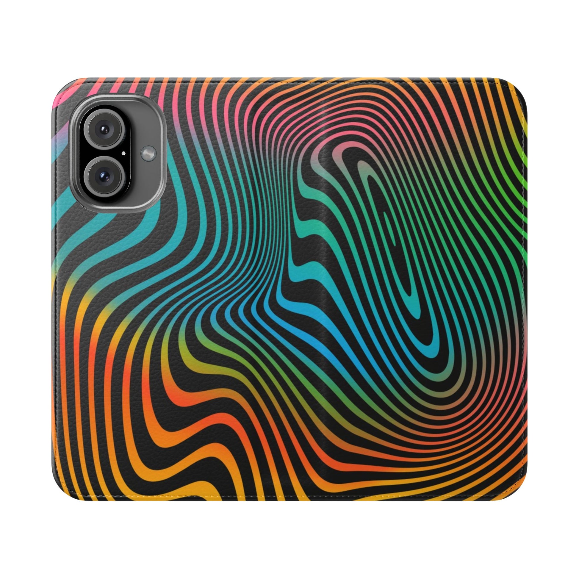 Vibrant Abstract Flip Case for Phone, Colorful Phone Wallet, Trendy Protective Cover, Unique Gift for Tech Lovers, Modern Accessories - FORMO
