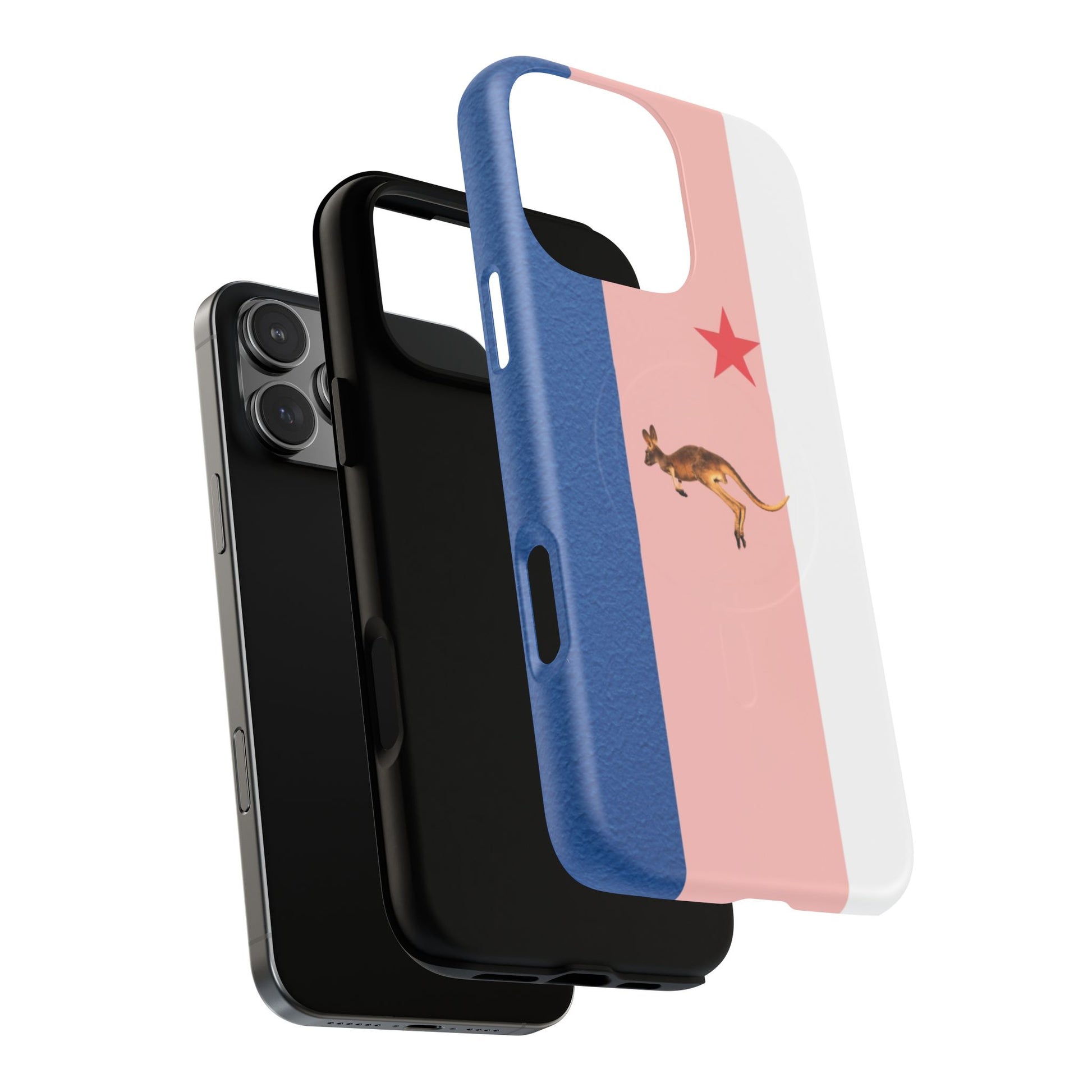 Kangaroo Flag Magnetic Phone Case, Tough Phone Cover, Australian Pride Accessory, Travel Gift, Fun Statement Case