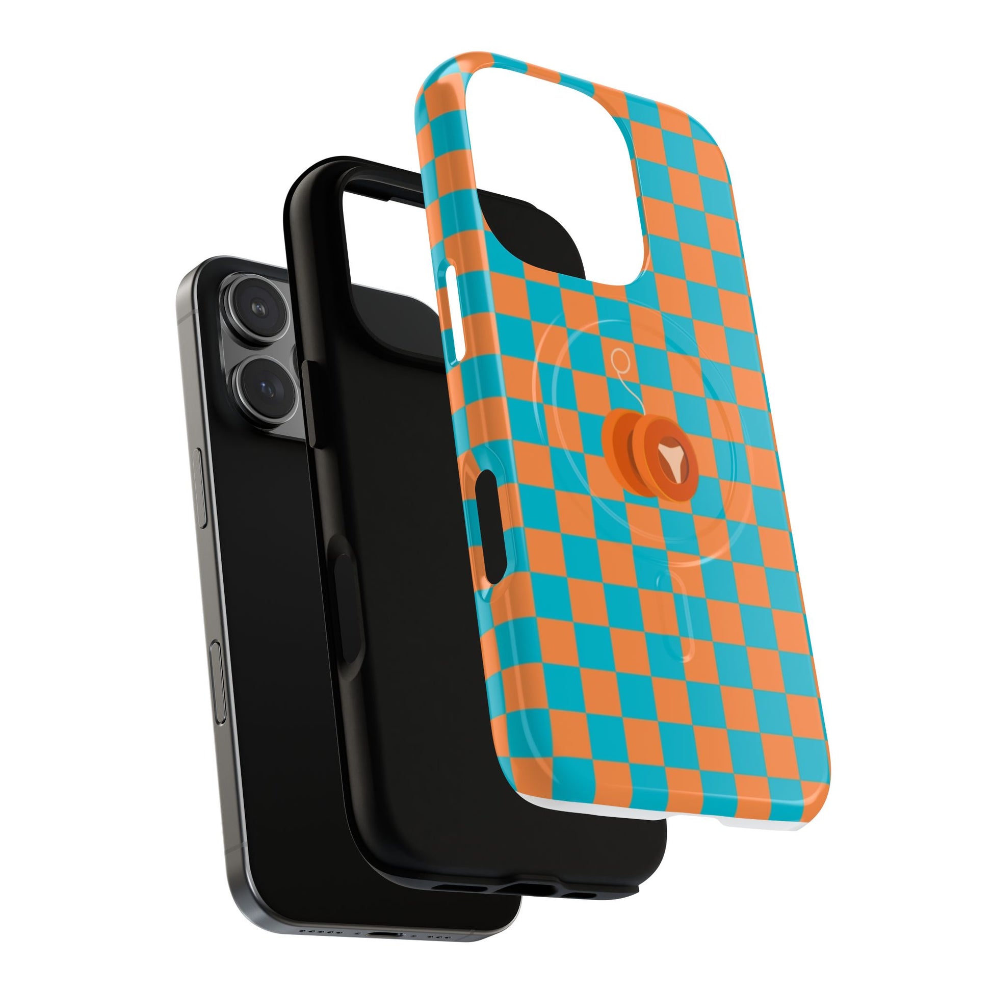Vibrant Tough Magnetic Phone Case for Protection, Checkerboard Design for Tech Lovers, Gift for Birthdays, Holidays, or Daily Use