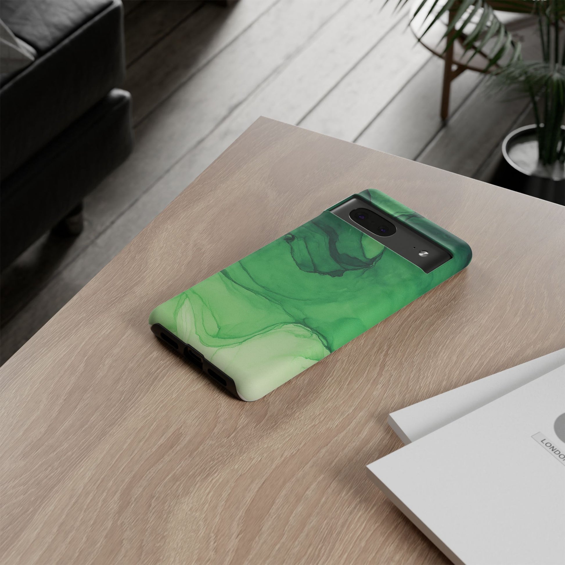 Stylish Phone Case for Nature Lovers, Tough Cases, Green Marble Design, Organic Aesthetic, Unique Gift, Eco-friendly Accessories