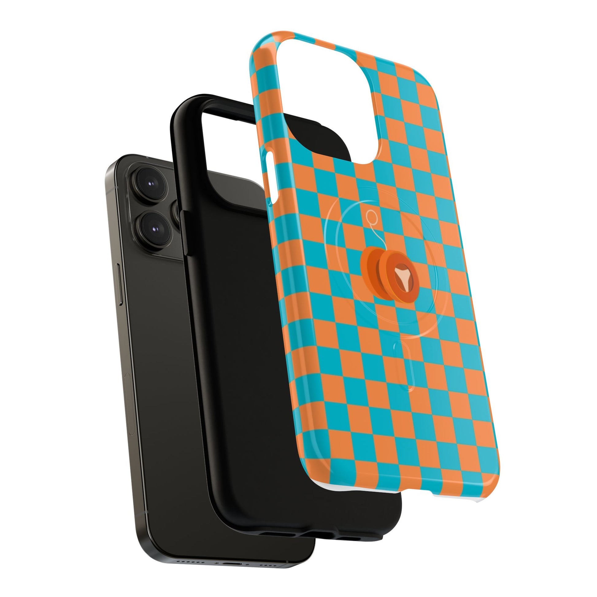 Vibrant Tough Magnetic Phone Case for Protection, Checkerboard Design for Tech Lovers, Gift for Birthdays, Holidays, or Daily Use