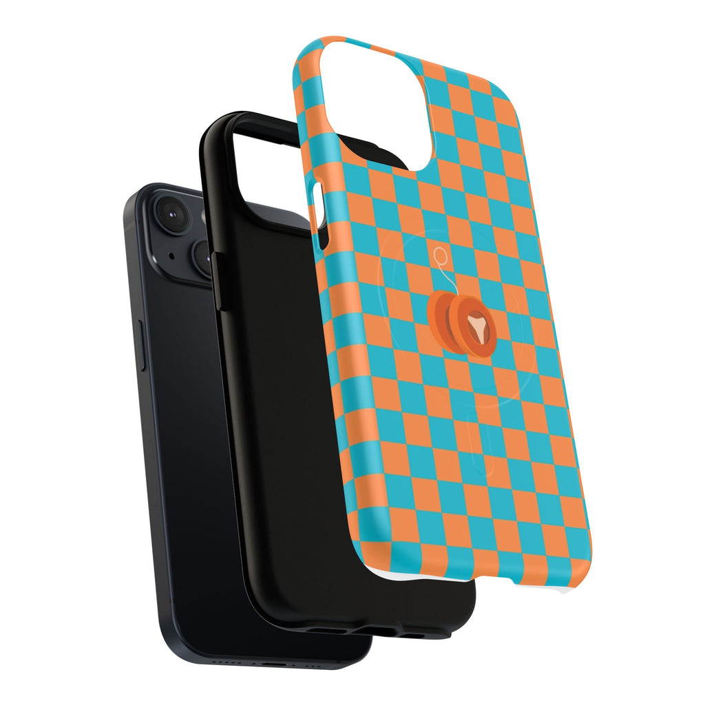 Vibrant Tough Magnetic Phone Case for Protection, Checkerboard Design for Tech Lovers, Gift for Birthdays, Holidays, or Daily Use