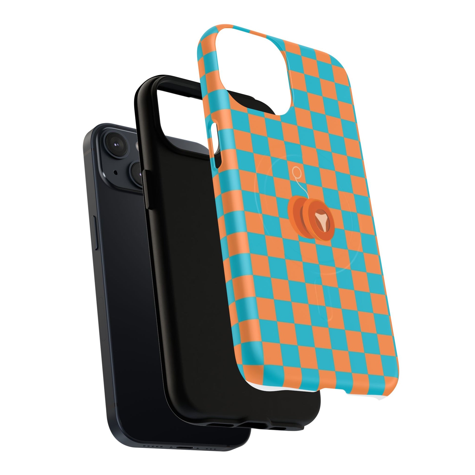 Vibrant Tough Magnetic Phone Case for Protection, Checkerboard Design for Tech Lovers, Gift for Birthdays, Holidays, or Daily Use