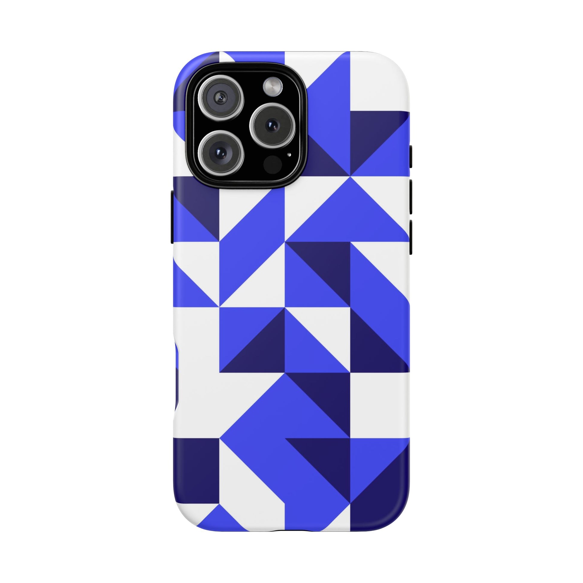 Blue Geometric Phone Case, Tough Cases, Stylish Phone Cover, Great for Gifts, Trendy Accessory, Abstract Pattern Design - FORMO