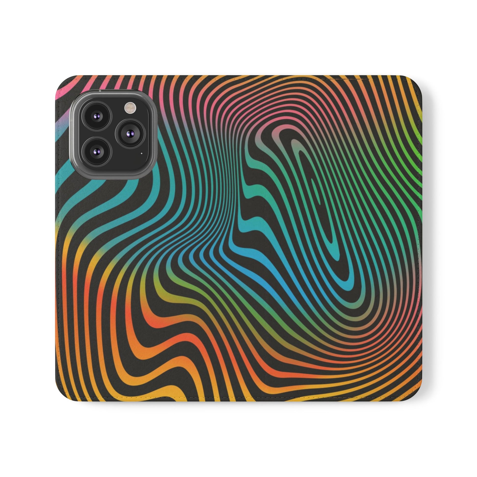Vibrant Abstract Flip Case for Phone, Colorful Phone Wallet, Trendy Protective Cover, Unique Gift for Tech Lovers, Modern Accessories - FORMO