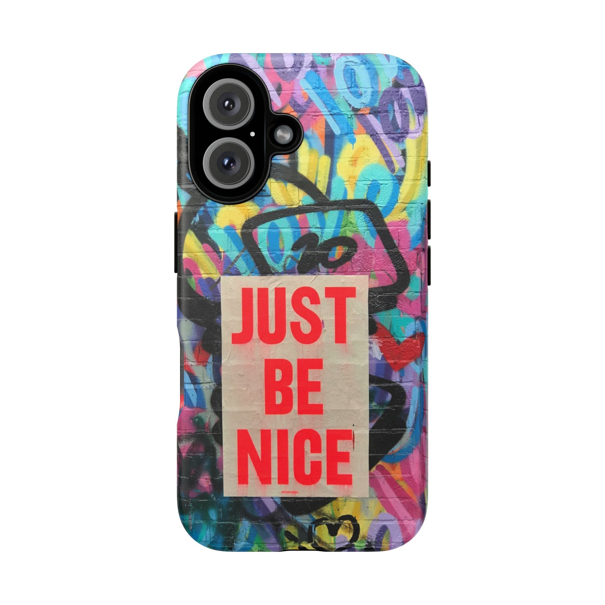 Colorful Phone Case - Just Be Nice Design, Motivational Gift, Phone Accessories, Unique Custom Case, Positive Vibe Tech Gear - FORMO