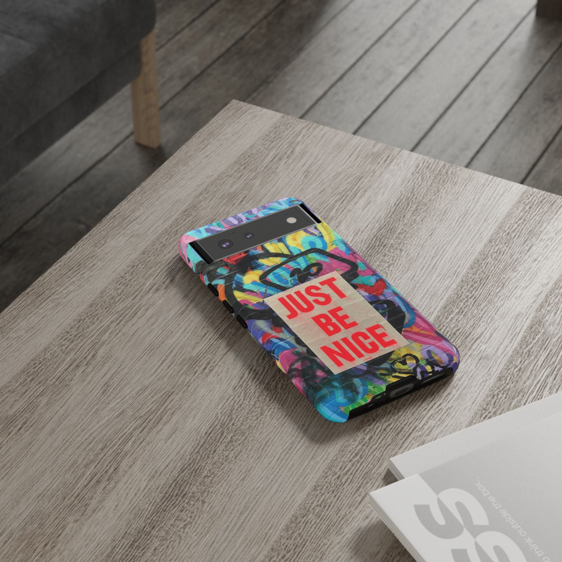 Colorful Phone Case - Just Be Nice Design, Motivational Gift, Phone Accessories, Unique Custom Case, Positive Vibe Tech Gear - FORMO