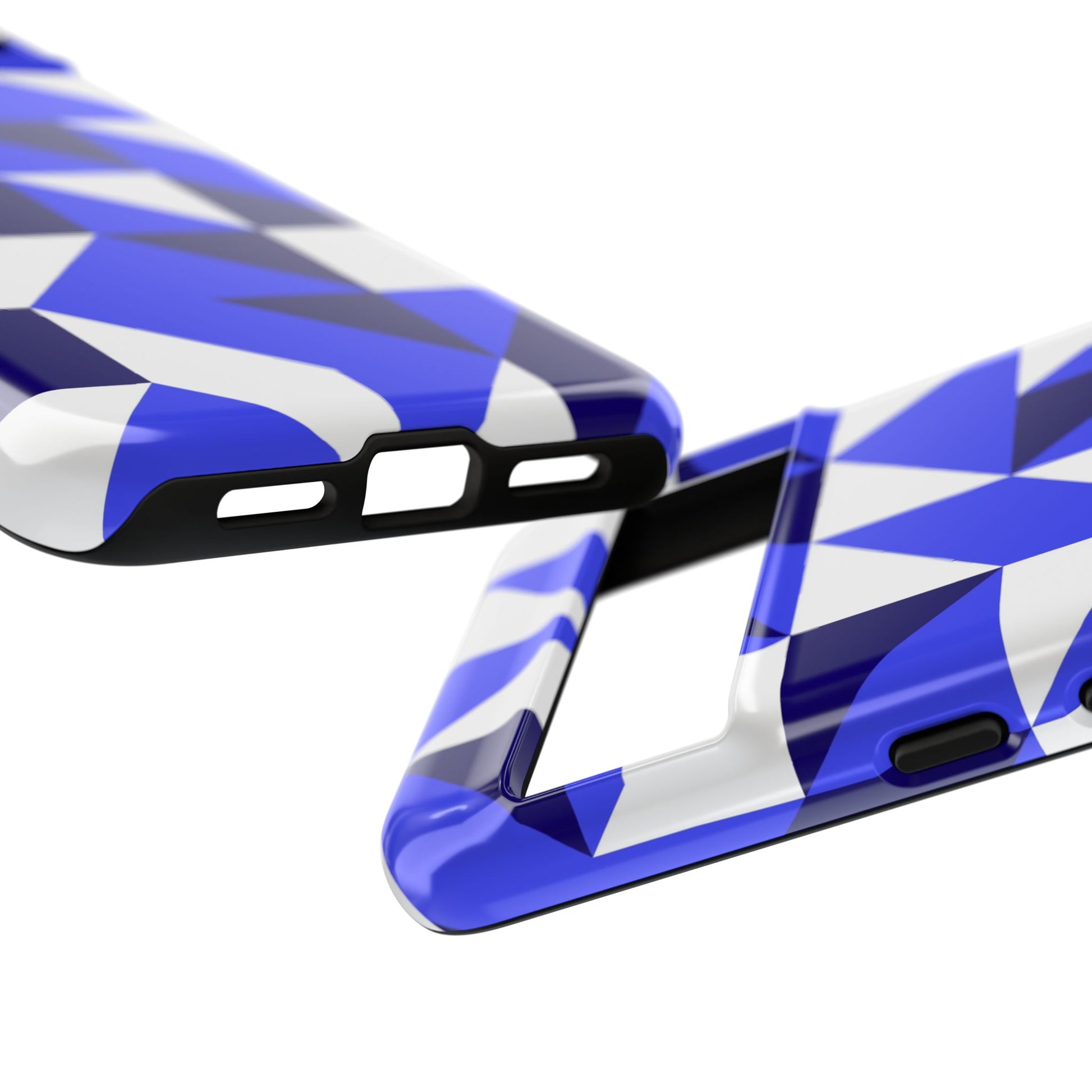 Blue Geometric Phone Case, Tough Cases, Stylish Phone Cover, Great for Gifts, Trendy Accessory, Abstract Pattern Design - FORMO