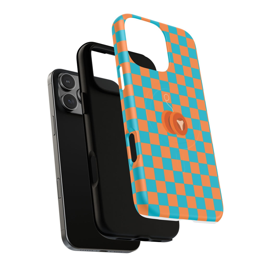 Vibrant Tough Magnetic Phone Case for Protection, Checkerboard Design for Tech Lovers, Gift for Birthdays, Holidays, or Daily Use