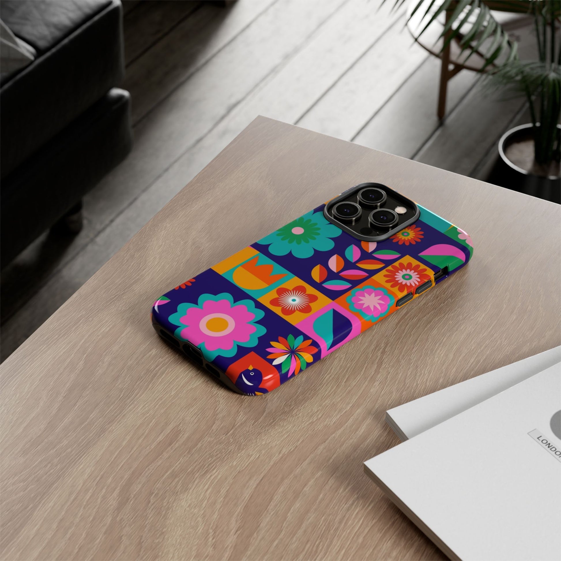 Colorful Floral Phone Case, Tough Cases for Protection, Vibrant Design Cover for Gift, Stylish Cell Phone Accessory, Fun Floral Designs - FORMO