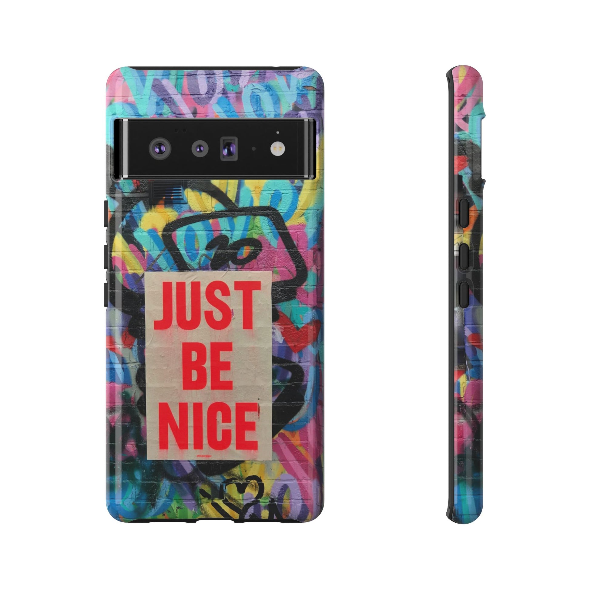 Colorful Phone Case - Just Be Nice Design, Motivational Gift, Phone Accessories, Unique Custom Case, Positive Vibe Tech Gear - FORMO