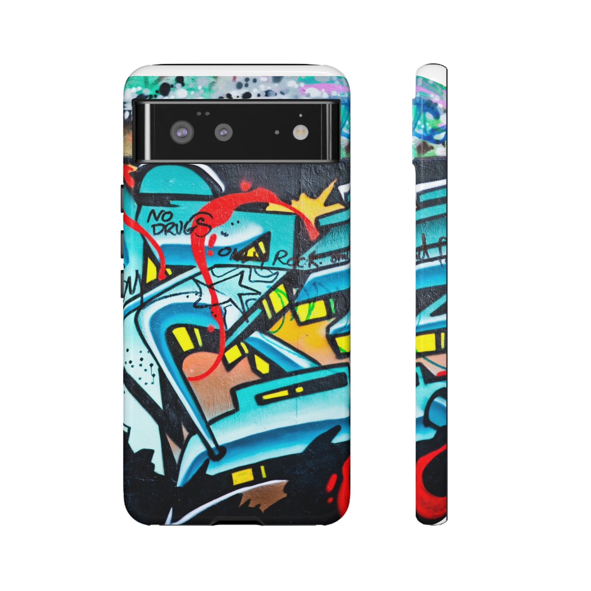 Edgy Phone Case with Graffiti Design, Tough Phone Case for Artists, Urban Style Phone Accessory, Graffiti Art Case, Unique Gift for Teens - FORMO
