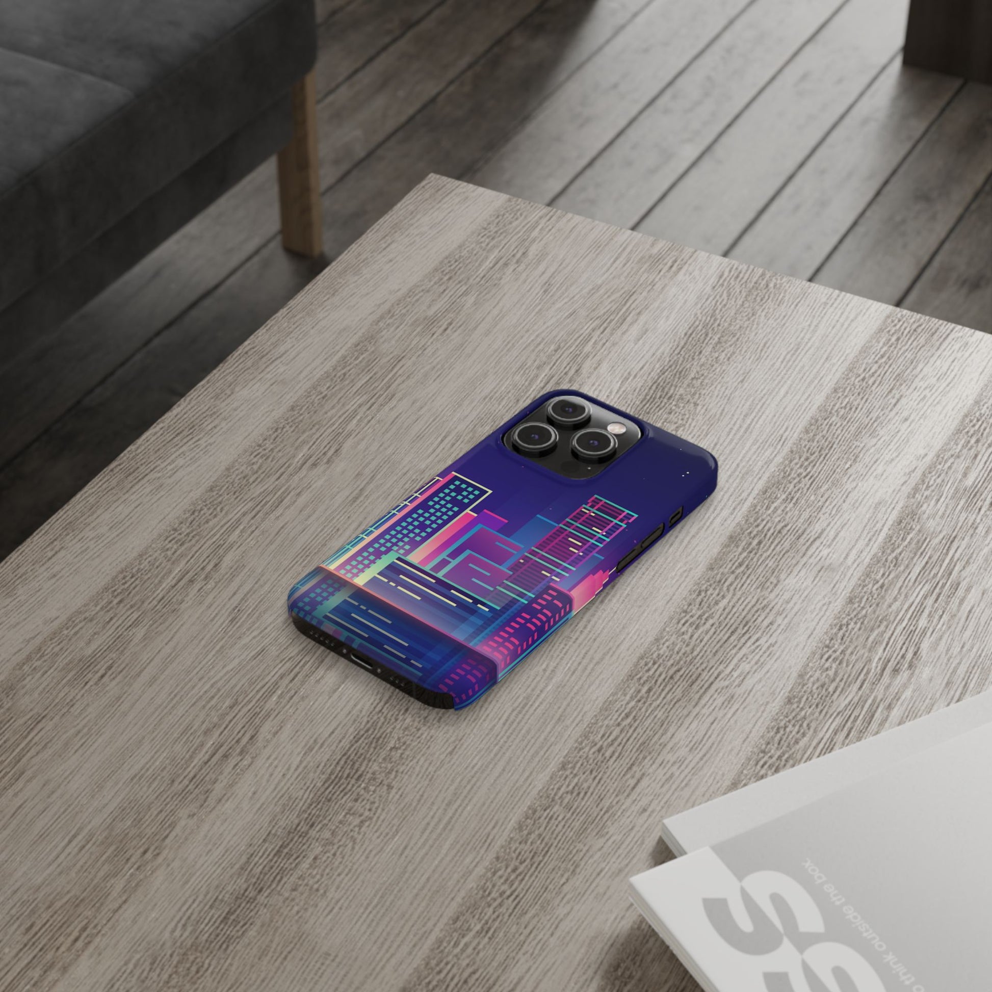Urban Skyline Slim Phone Cases, Cityscape iPhone Cover, Colorful Night Design, Trendy Phone Accessory, Gifts for City Lovers - FORMO