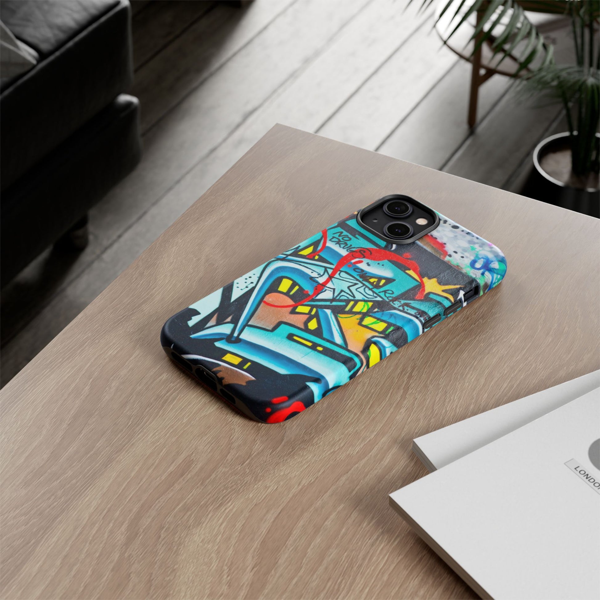 Edgy Phone Case with Graffiti Design, Tough Phone Case for Artists, Urban Style Phone Accessory, Graffiti Art Case, Unique Gift for Teens - FORMO