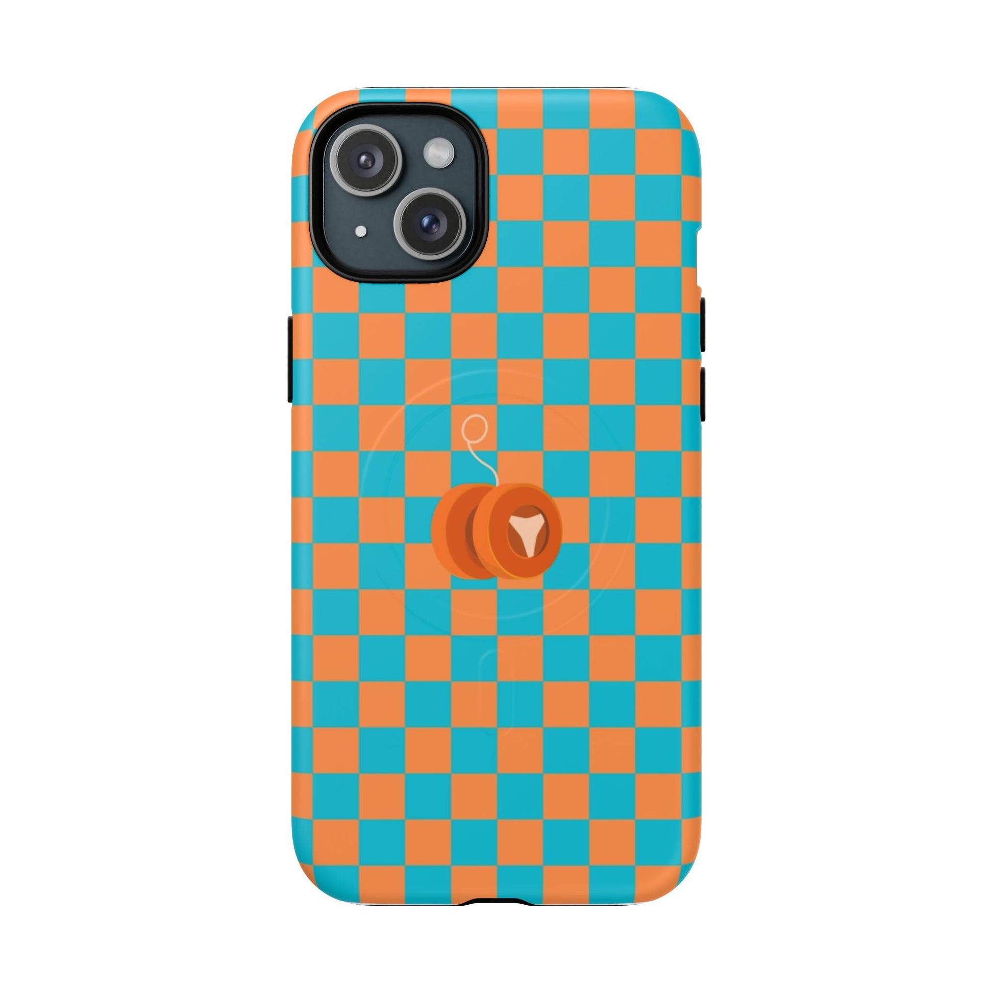 Vibrant Tough Magnetic Phone Case for Protection, Checkerboard Design for Tech Lovers, Gift for Birthdays, Holidays, or Daily Use