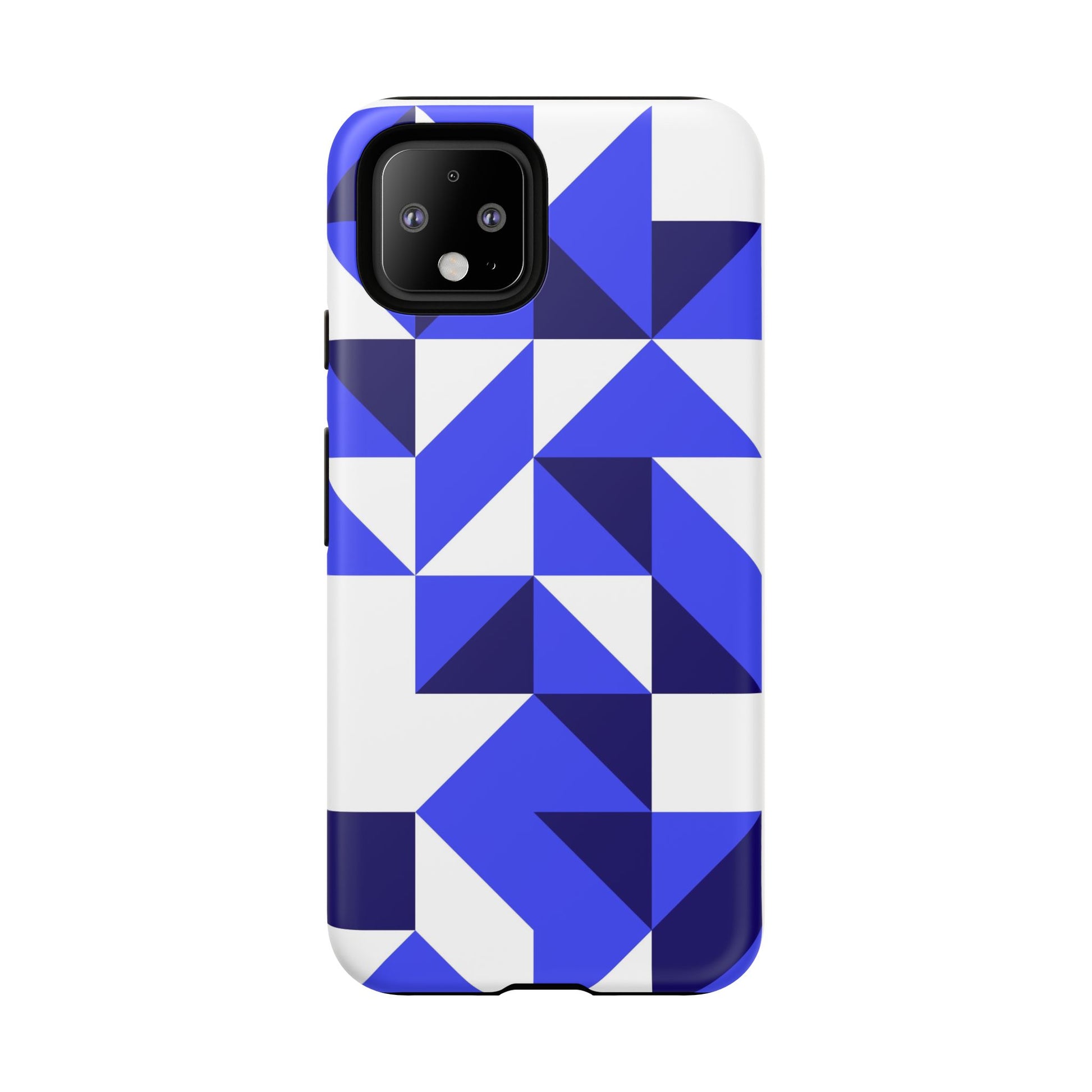 Blue Geometric Phone Case, Tough Cases, Stylish Phone Cover, Great for Gifts, Trendy Accessory, Abstract Pattern Design - FORMO