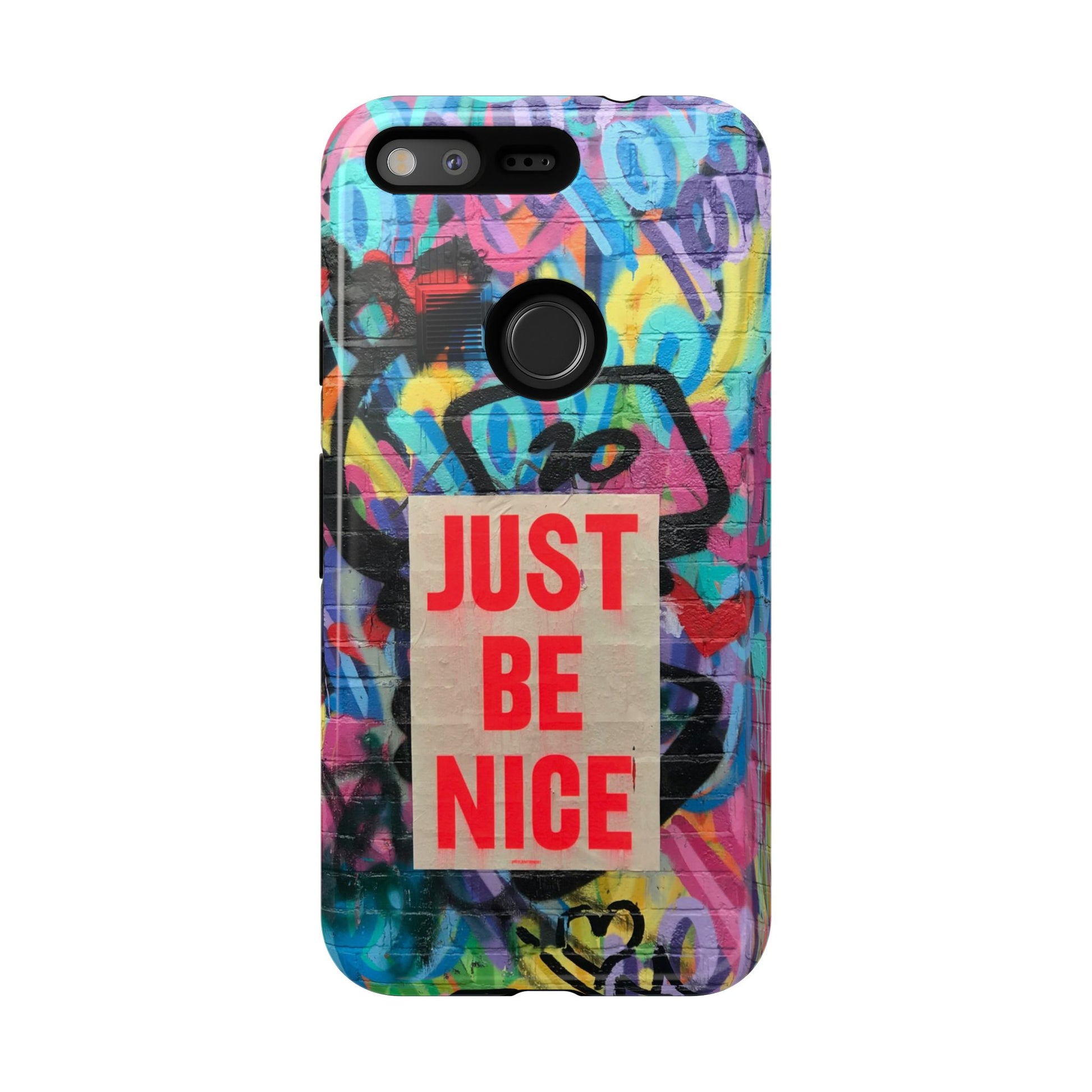 Colorful Phone Case - Just Be Nice Design, Motivational Gift, Phone Accessories, Unique Custom Case, Positive Vibe Tech Gear - FORMO