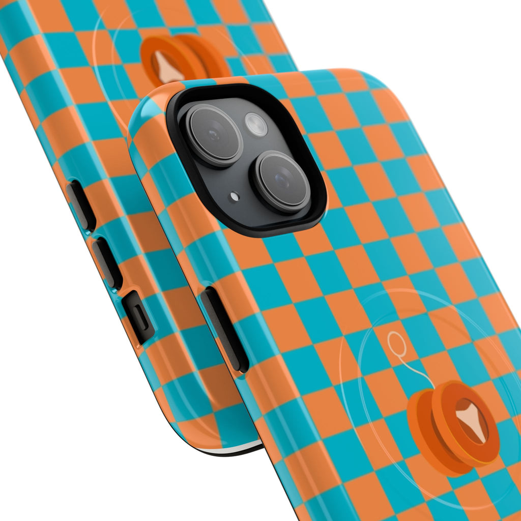 Vibrant Tough Magnetic Phone Case for Protection, Checkerboard Design for Tech Lovers, Gift for Birthdays, Holidays, or Daily Use