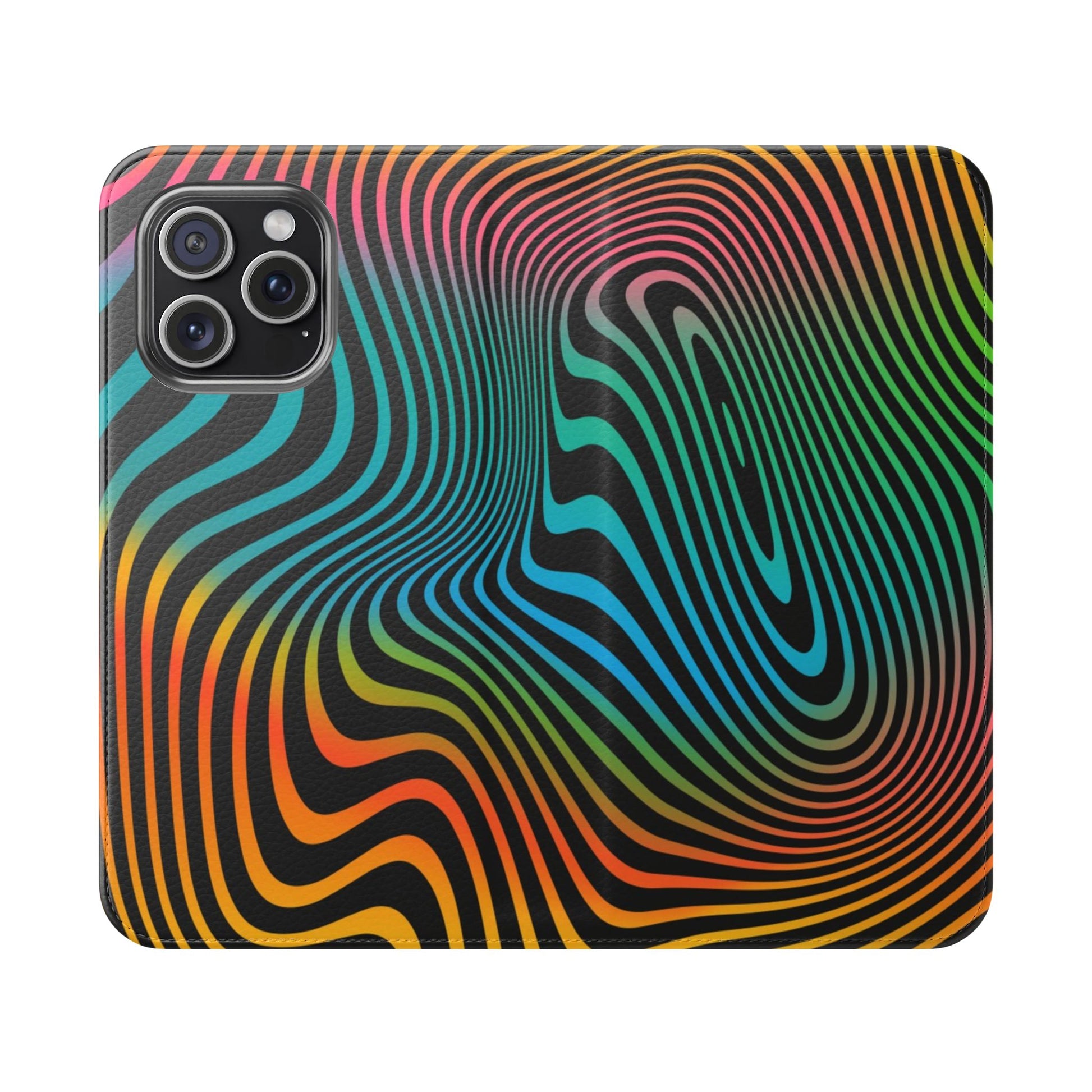 Vibrant Abstract Flip Case for Phone, Colorful Phone Wallet, Trendy Protective Cover, Unique Gift for Tech Lovers, Modern Accessories - FORMO