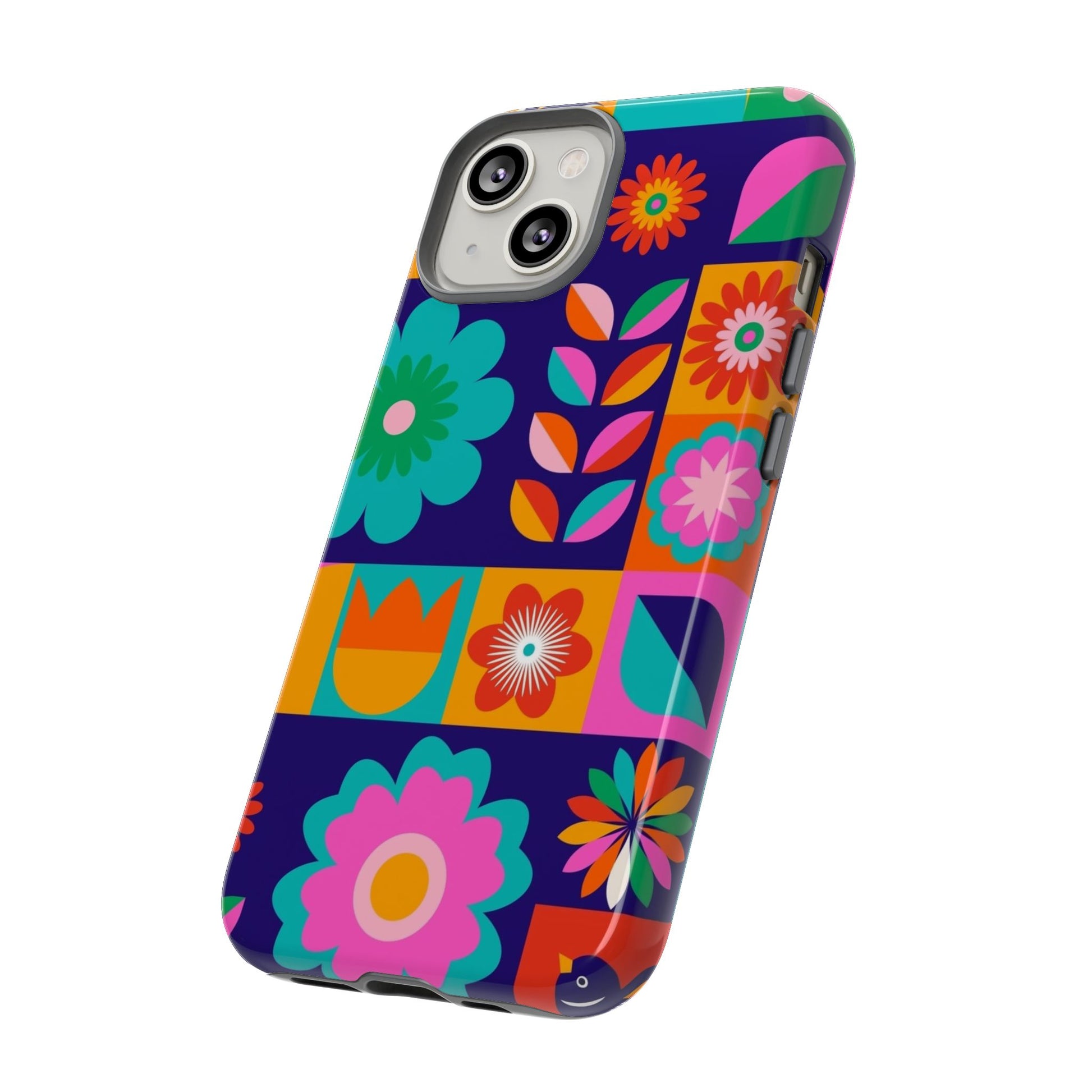 Colorful Floral Phone Case, Tough Cases for Protection, Vibrant Design Cover for Gift, Stylish Cell Phone Accessory, Fun Floral Designs - FORMO