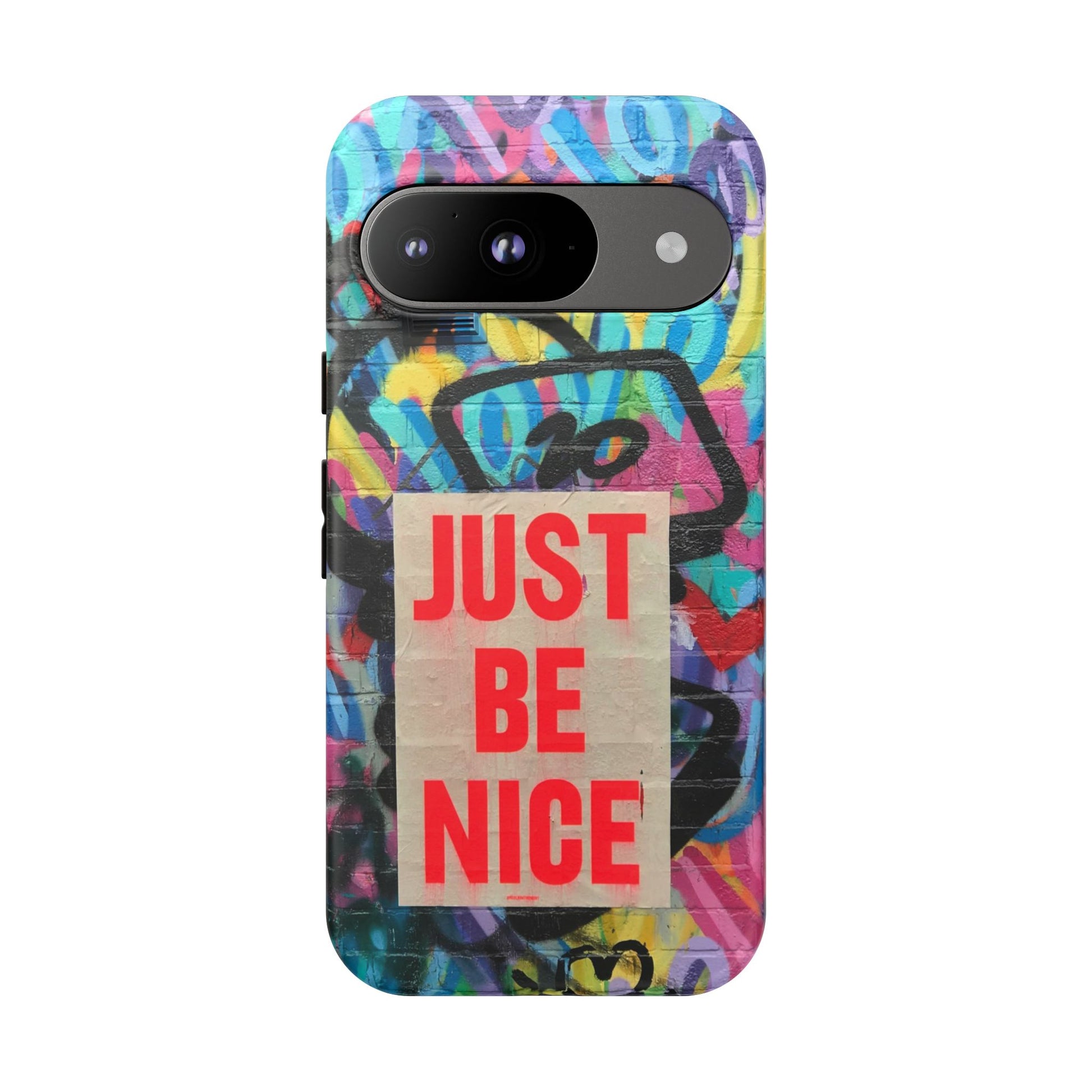 Colorful Phone Case - Just Be Nice Design, Motivational Gift, Phone Accessories, Unique Custom Case, Positive Vibe Tech Gear - FORMO