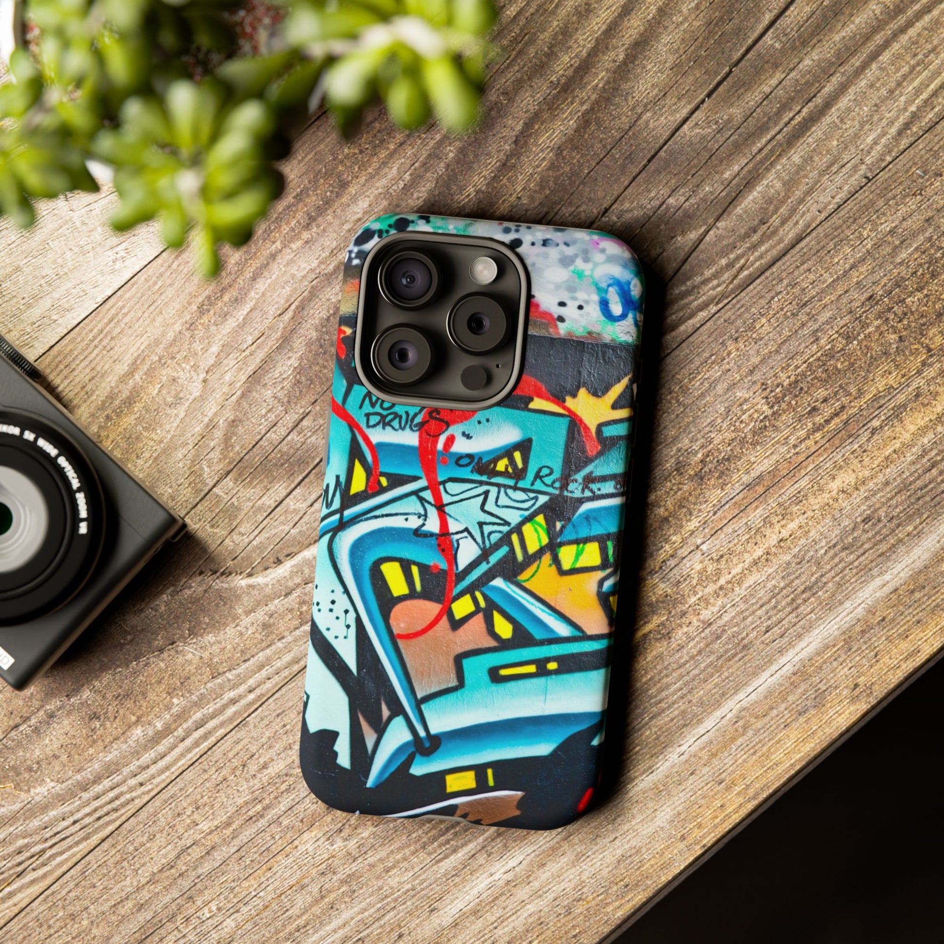 Edgy Phone Case with Graffiti Design, Tough Phone Case for Artists, Urban Style Phone Accessory, Graffiti Art Case, Unique Gift for Teens - FORMO