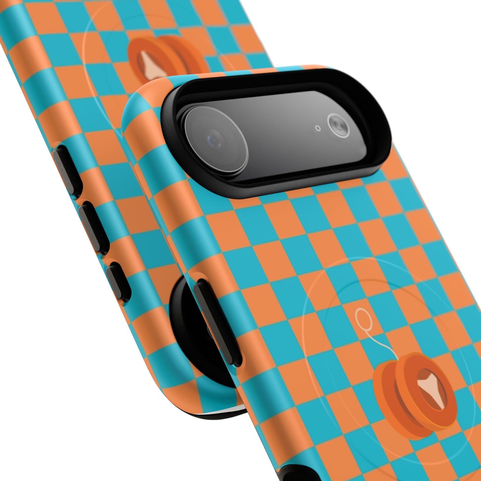 Vibrant Tough Magnetic Phone Case for Protection, Checkerboard Design for Tech Lovers, Gift for Birthdays, Holidays, or Daily Use