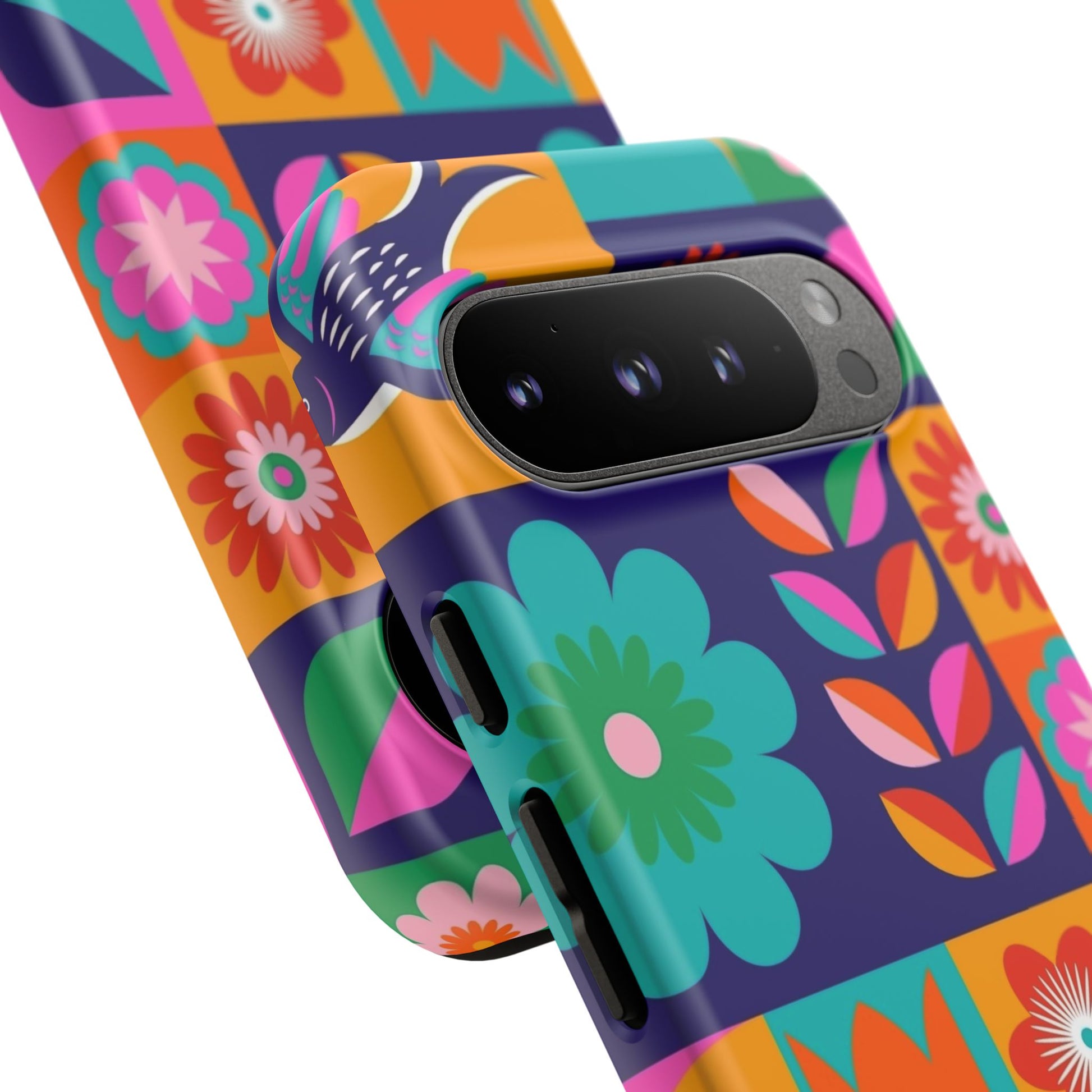 Colorful Floral Phone Case, Tough Cases for Protection, Vibrant Design Cover for Gift, Stylish Cell Phone Accessory, Fun Floral Designs - FORMO