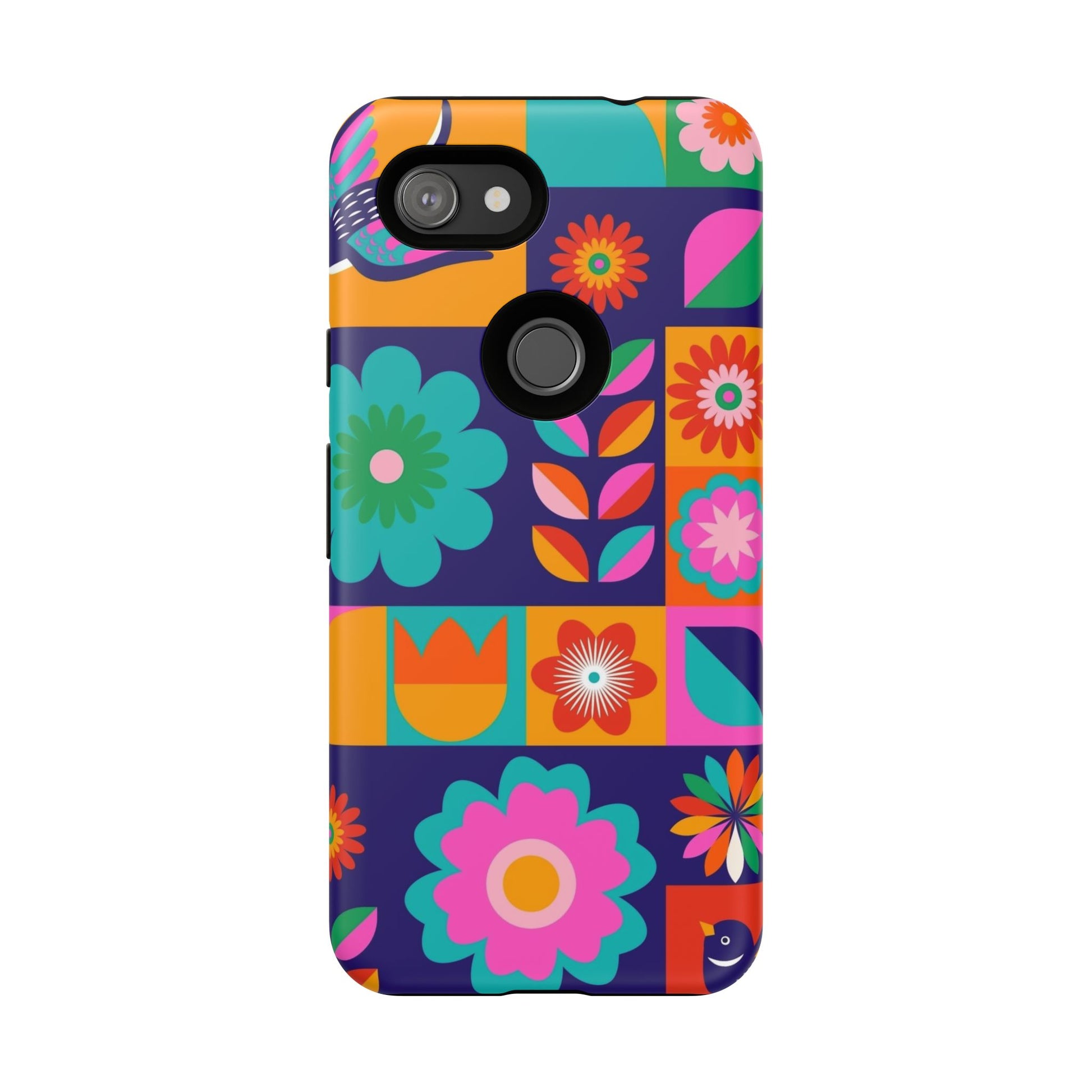 Colorful Floral Phone Case, Tough Cases for Protection, Vibrant Design Cover for Gift, Stylish Cell Phone Accessory, Fun Floral Designs - FORMO