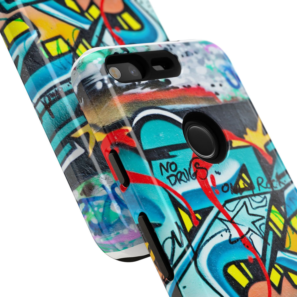 Edgy Phone Case with Graffiti Design, Tough Phone Case for Artists, Urban Style Phone Accessory, Graffiti Art Case, Unique Gift for Teens - FORMO