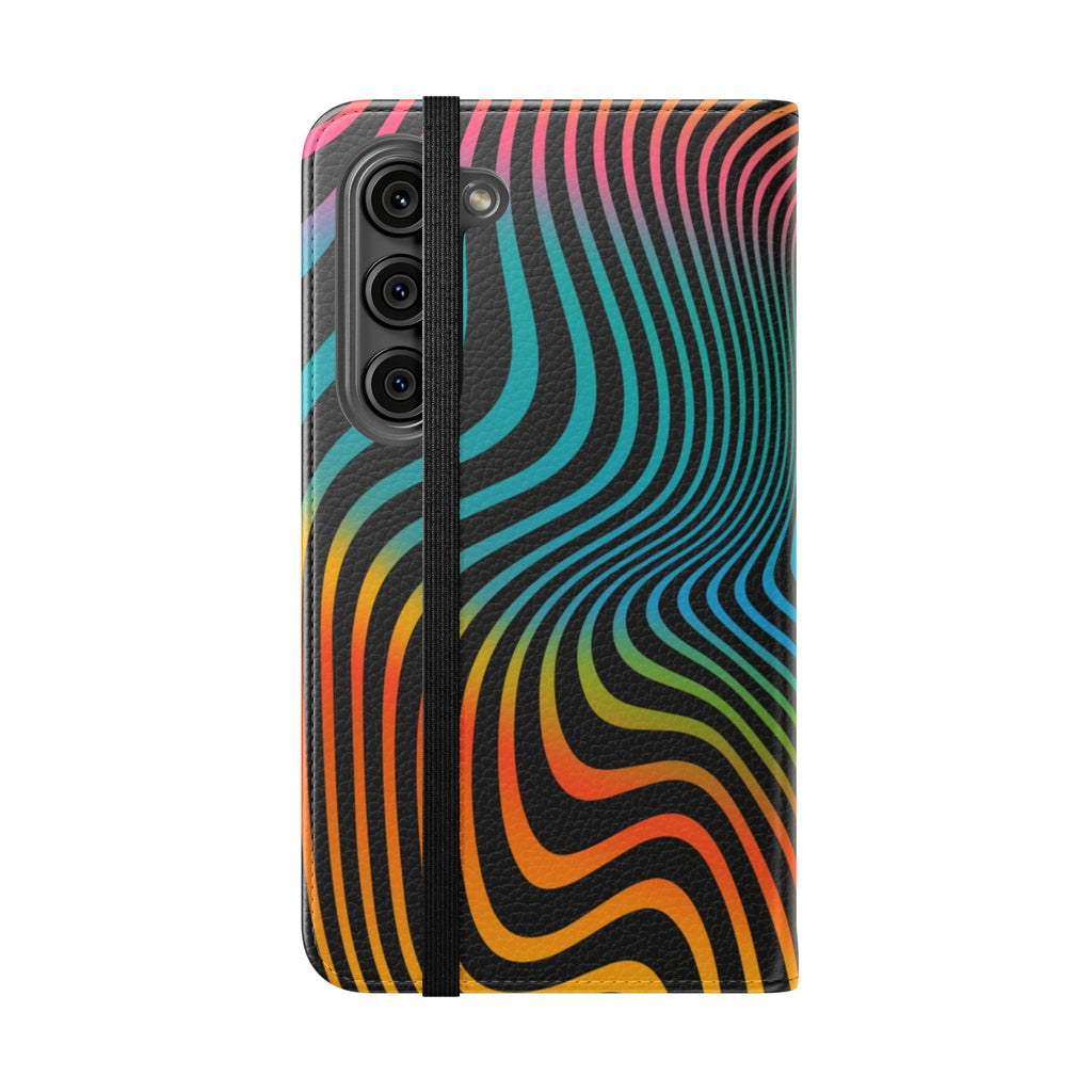 Vibrant Abstract Flip Case for Phone, Colorful Phone Wallet, Trendy Protective Cover, Unique Gift for Tech Lovers, Modern Accessories - FORMO