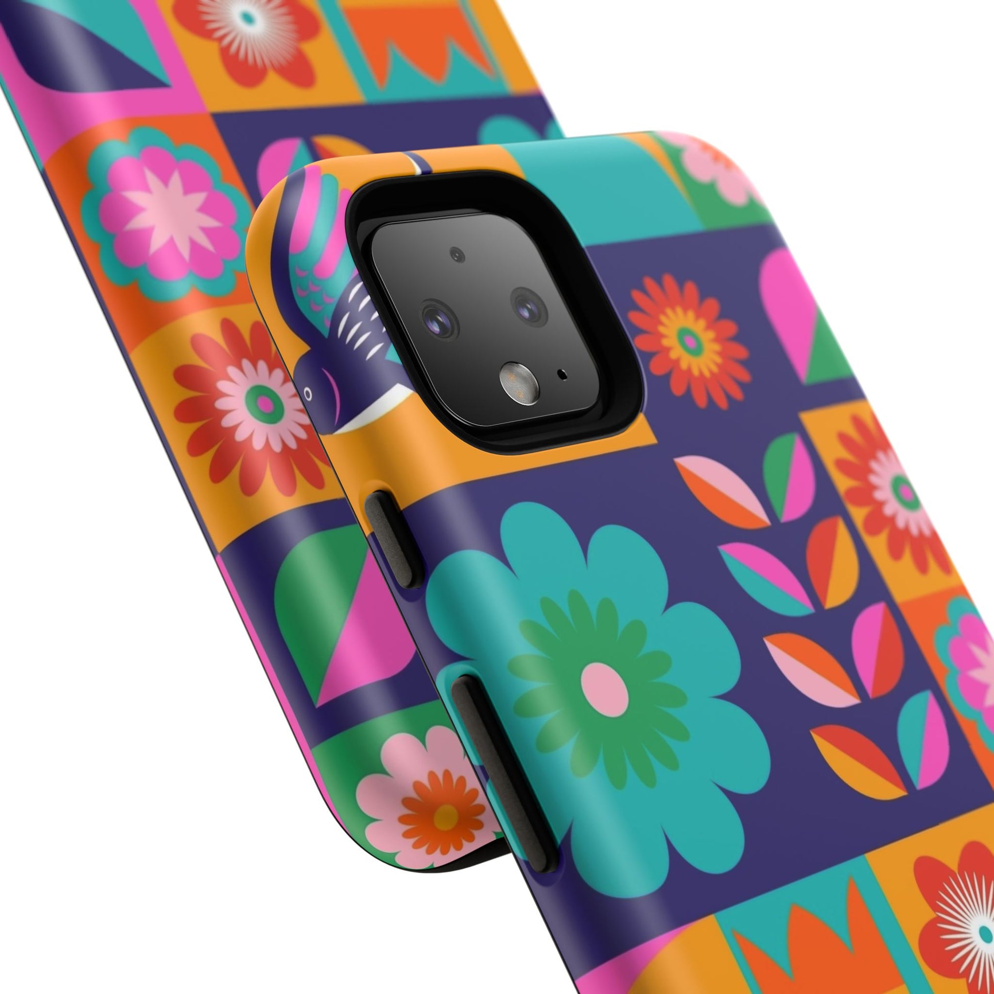 Colorful Floral Phone Case, Tough Cases for Protection, Vibrant Design Cover for Gift, Stylish Cell Phone Accessory, Fun Floral Designs - FORMO
