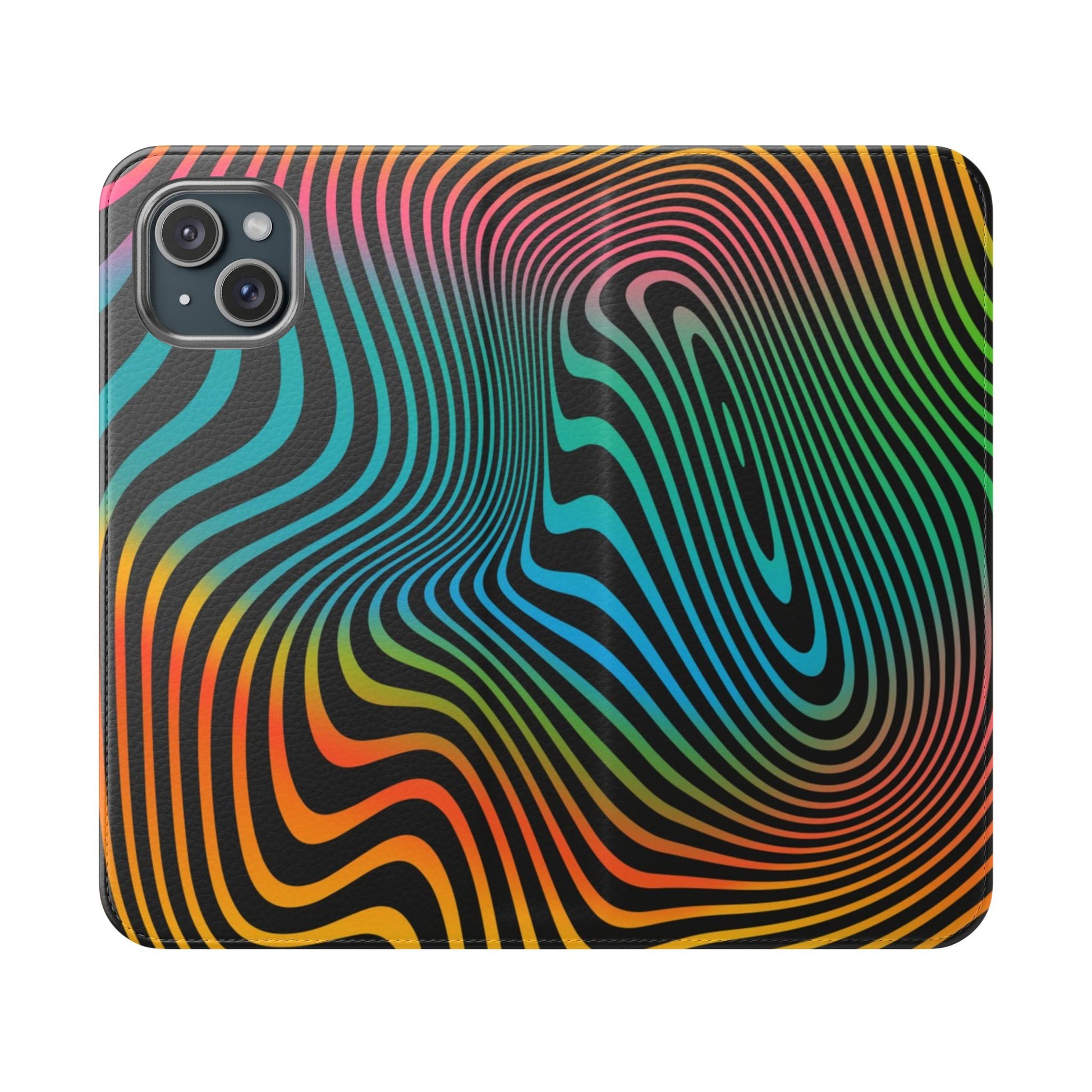 Vibrant Abstract Flip Case for Phone, Colorful Phone Wallet, Trendy Protective Cover, Unique Gift for Tech Lovers, Modern Accessories - FORMO