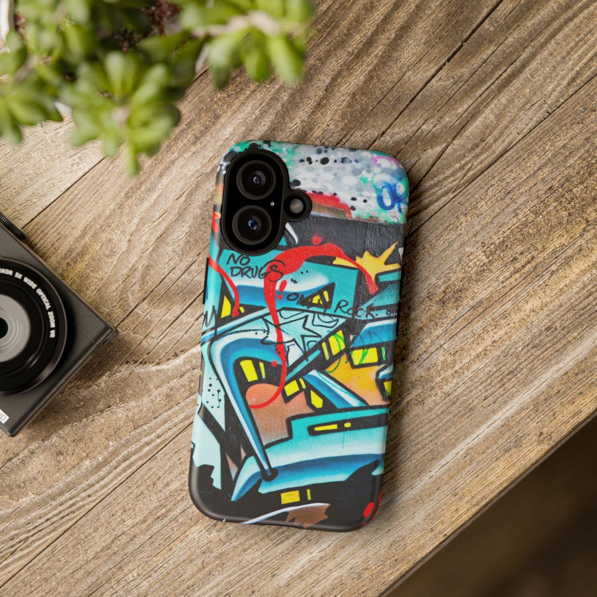 Edgy Phone Case with Graffiti Design, Tough Phone Case for Artists, Urban Style Phone Accessory, Graffiti Art Case, Unique Gift for Teens - FORMO