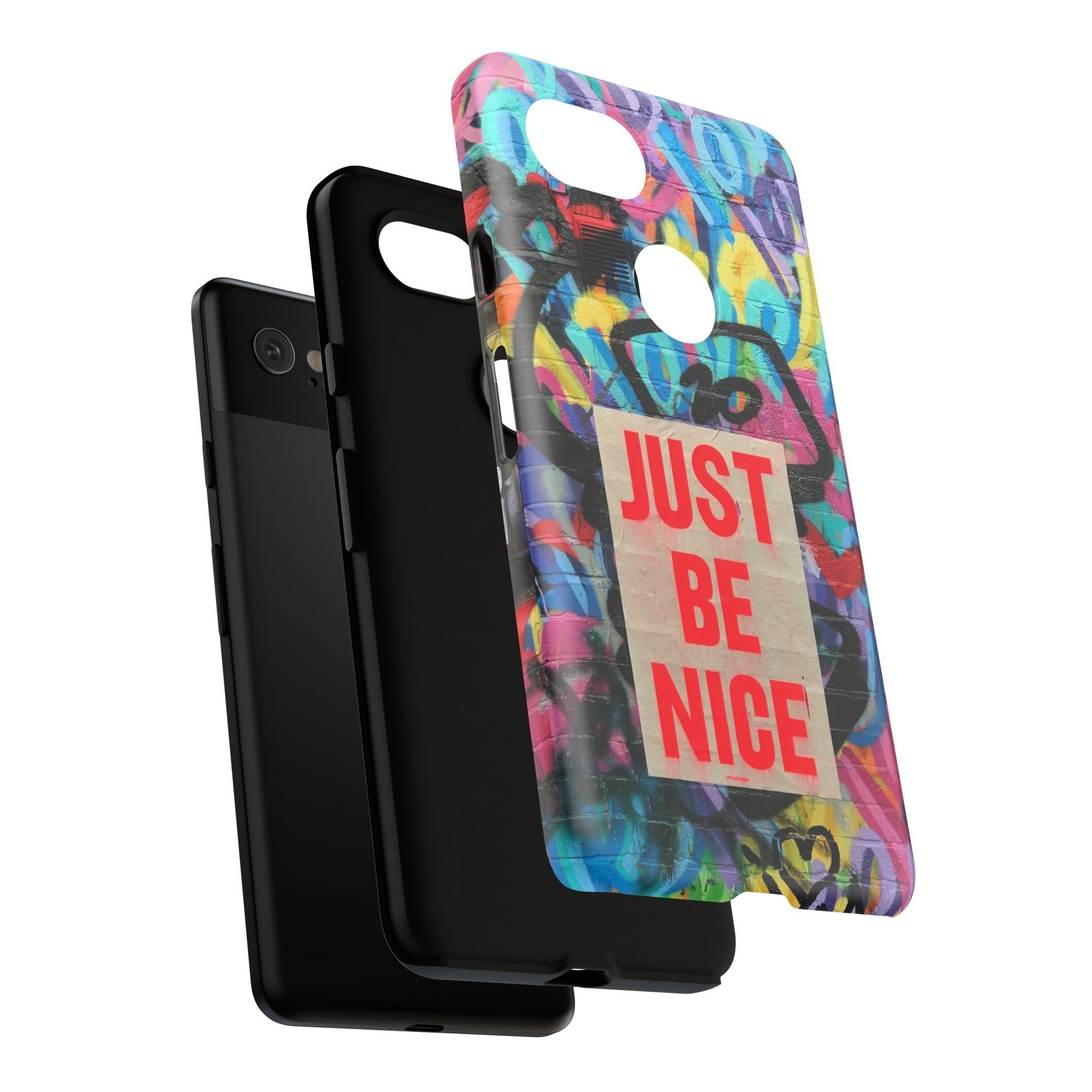 Colorful Phone Case - Just Be Nice Design, Motivational Gift, Phone Accessories, Unique Custom Case, Positive Vibe Tech Gear - FORMO