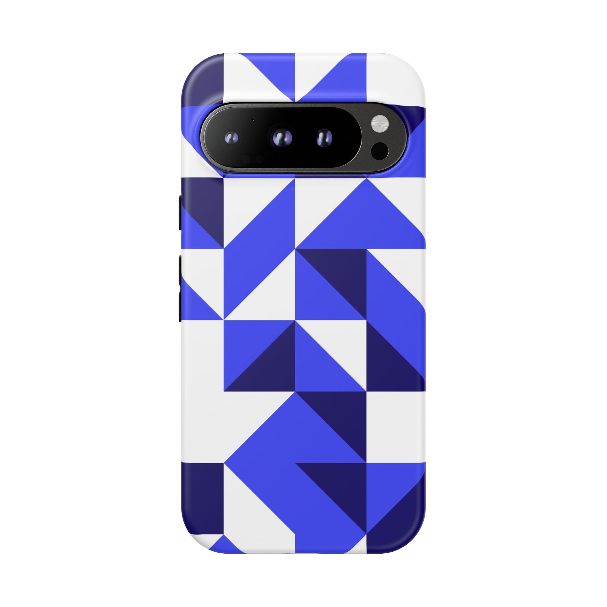Blue Geometric Phone Case, Tough Cases, Stylish Phone Cover, Great for Gifts, Trendy Accessory, Abstract Pattern Design - FORMO