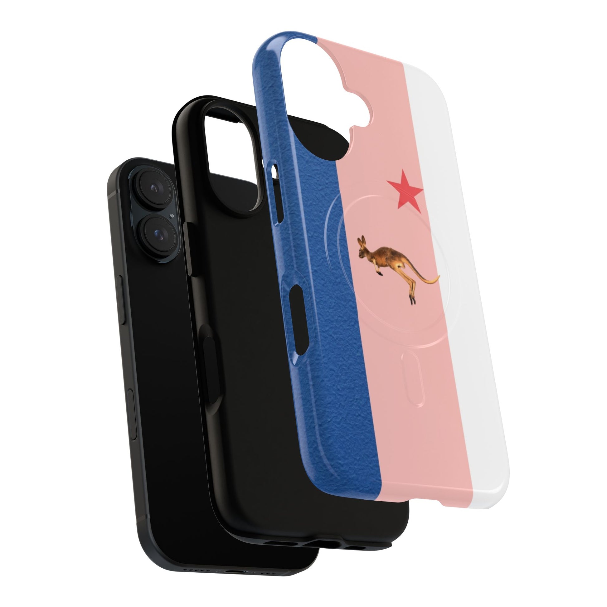 Kangaroo Flag Magnetic Phone Case, Tough Phone Cover, Australian Pride Accessory, Travel Gift, Fun Statement Case