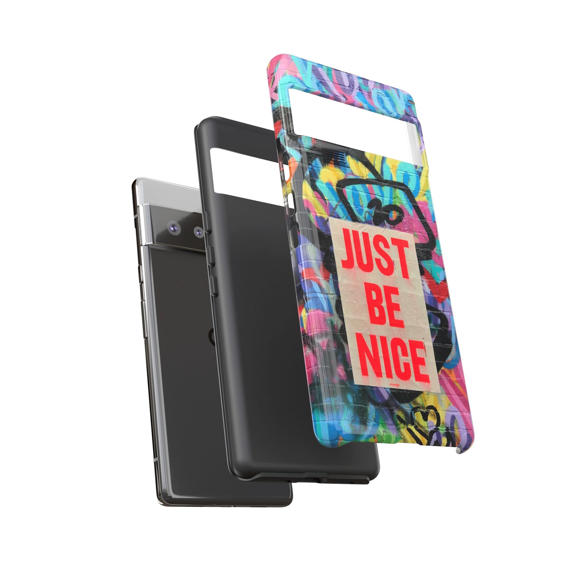Colorful Phone Case - Just Be Nice Design, Motivational Gift, Phone Accessories, Unique Custom Case, Positive Vibe Tech Gear - FORMO