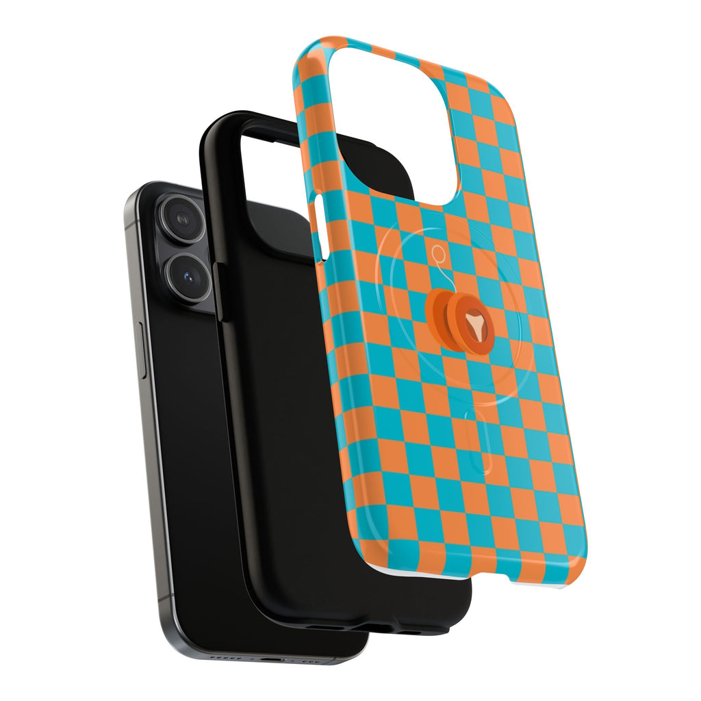 Vibrant Tough Magnetic Phone Case for Protection, Checkerboard Design for Tech Lovers, Gift for Birthdays, Holidays, or Daily Use