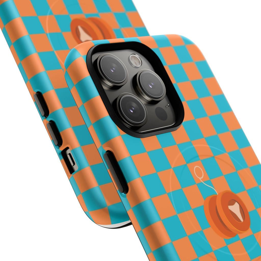 Vibrant Tough Magnetic Phone Case for Protection, Checkerboard Design for Tech Lovers, Gift for Birthdays, Holidays, or Daily Use