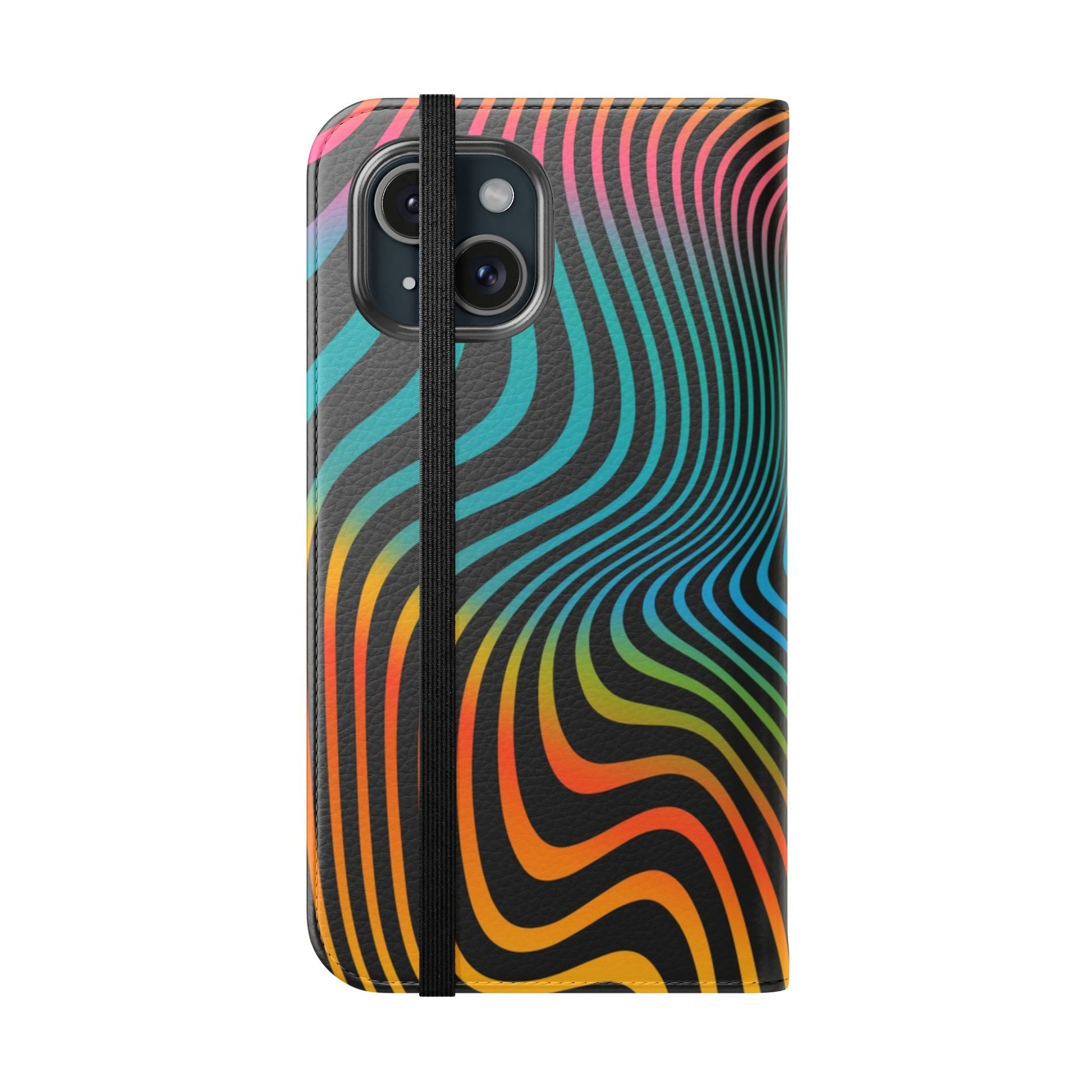Vibrant Abstract Flip Case for Phone, Colorful Phone Wallet, Trendy Protective Cover, Unique Gift for Tech Lovers, Modern Accessories - FORMO