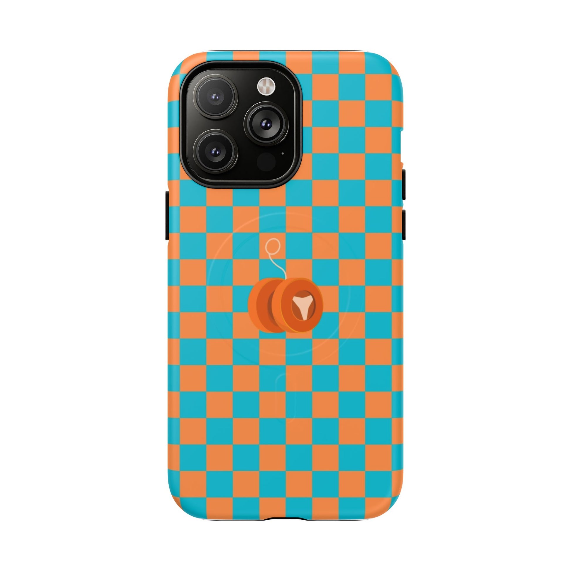 Vibrant Tough Magnetic Phone Case for Protection, Checkerboard Design for Tech Lovers, Gift for Birthdays, Holidays, or Daily Use