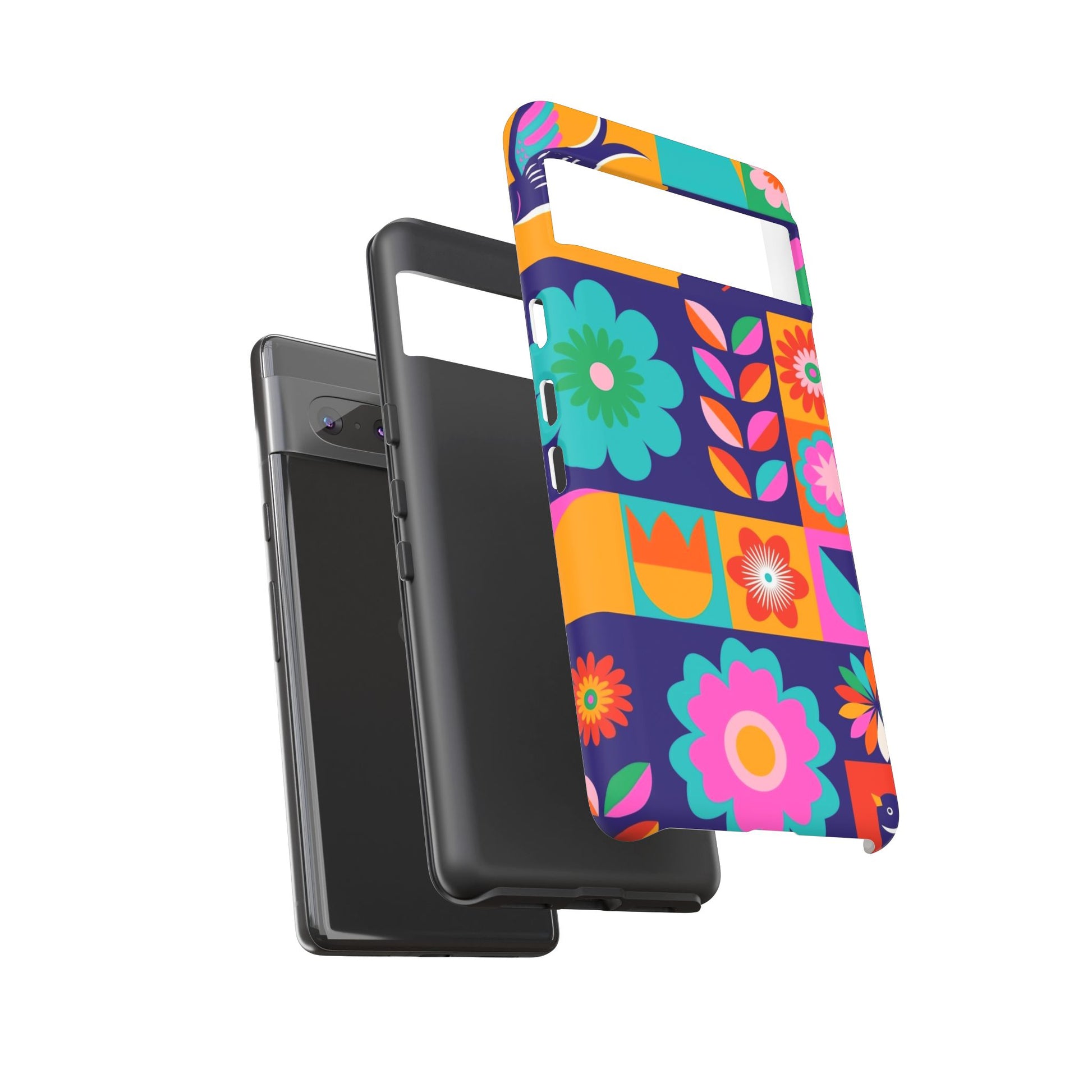 Colorful Floral Phone Case, Tough Cases for Protection, Vibrant Design Cover for Gift, Stylish Cell Phone Accessory, Fun Floral Designs - FORMO