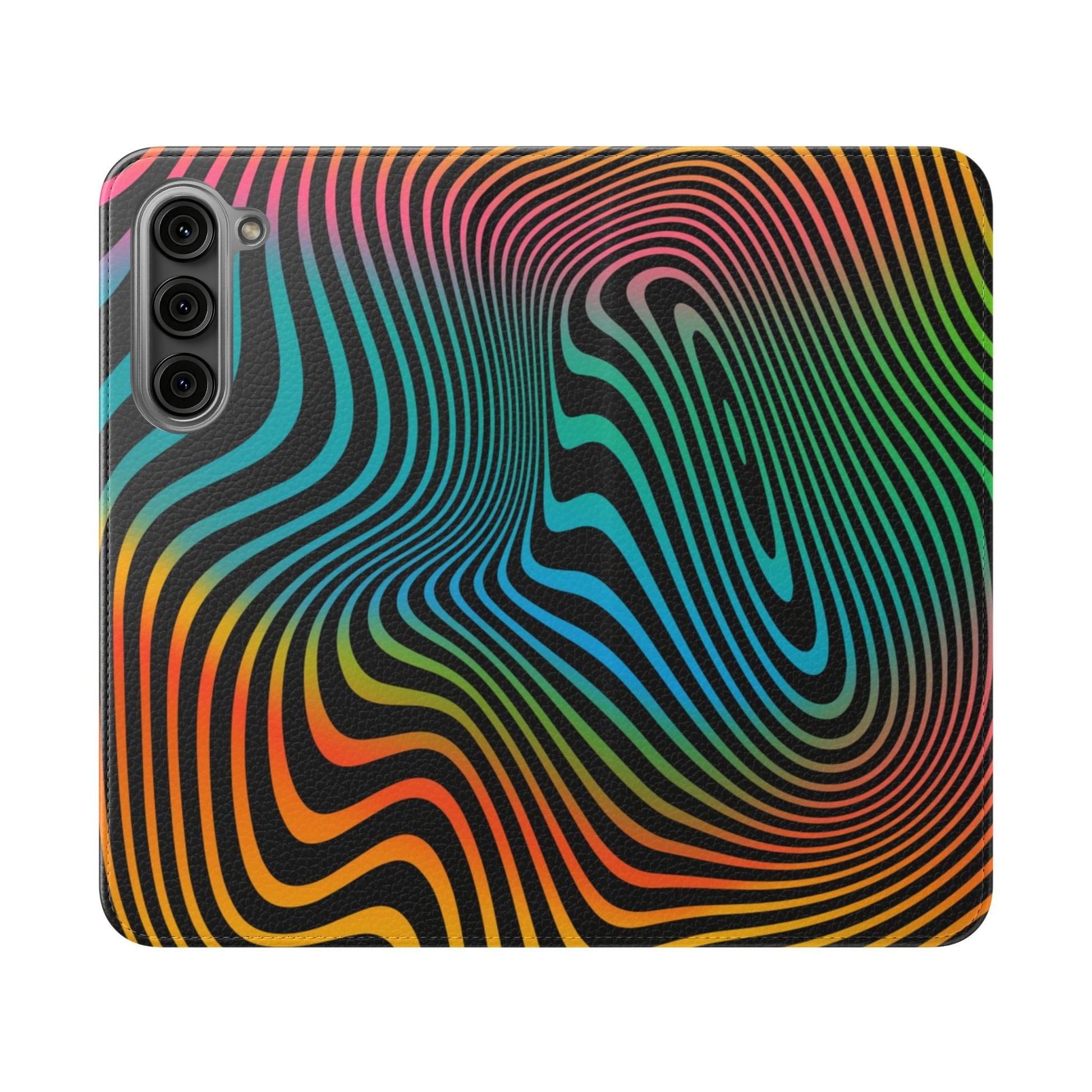 Vibrant Abstract Flip Case for Phone, Colorful Phone Wallet, Trendy Protective Cover, Unique Gift for Tech Lovers, Modern Accessories - FORMO