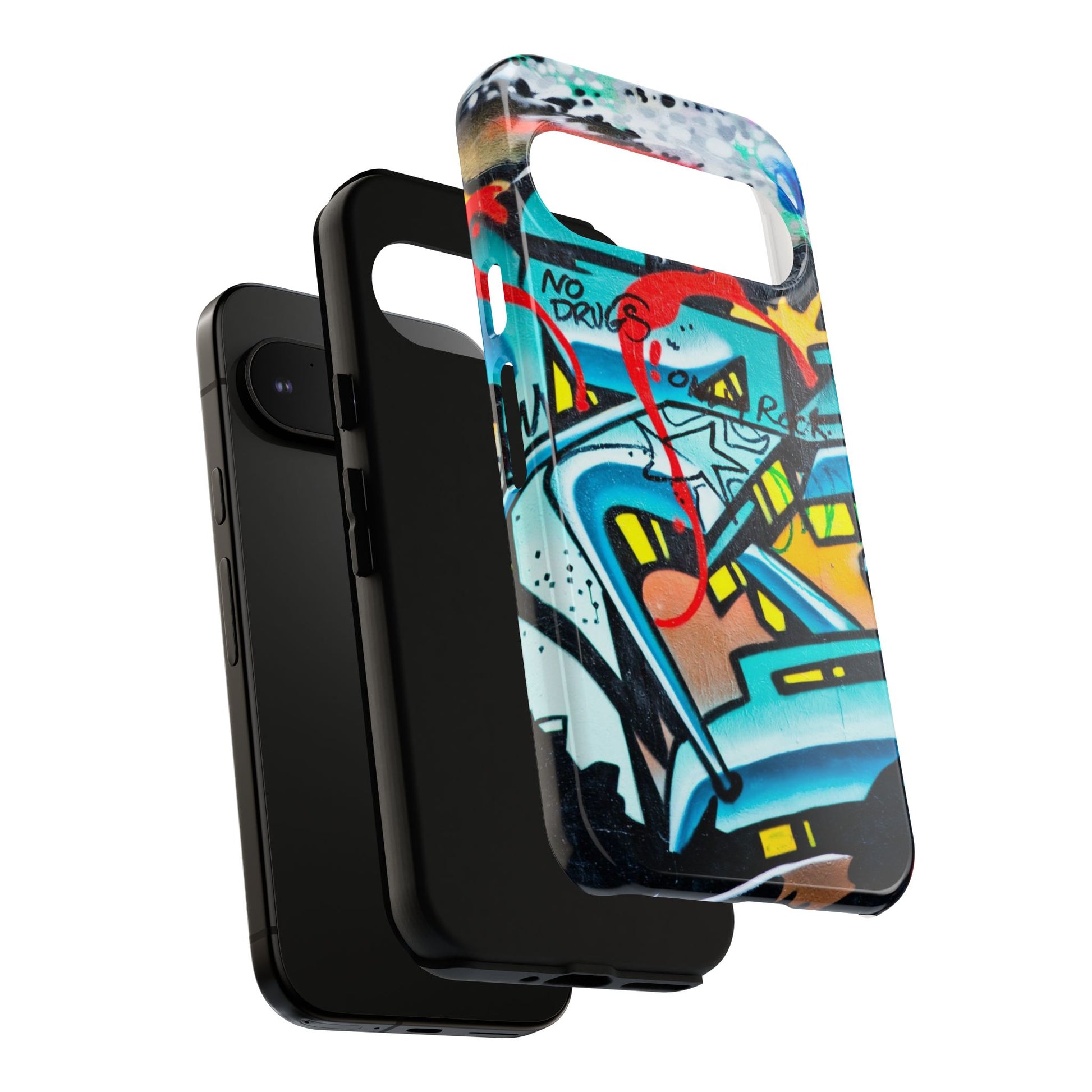 Edgy Phone Case with Graffiti Design, Tough Phone Case for Artists, Urban Style Phone Accessory, Graffiti Art Case, Unique Gift for Teens - FORMO